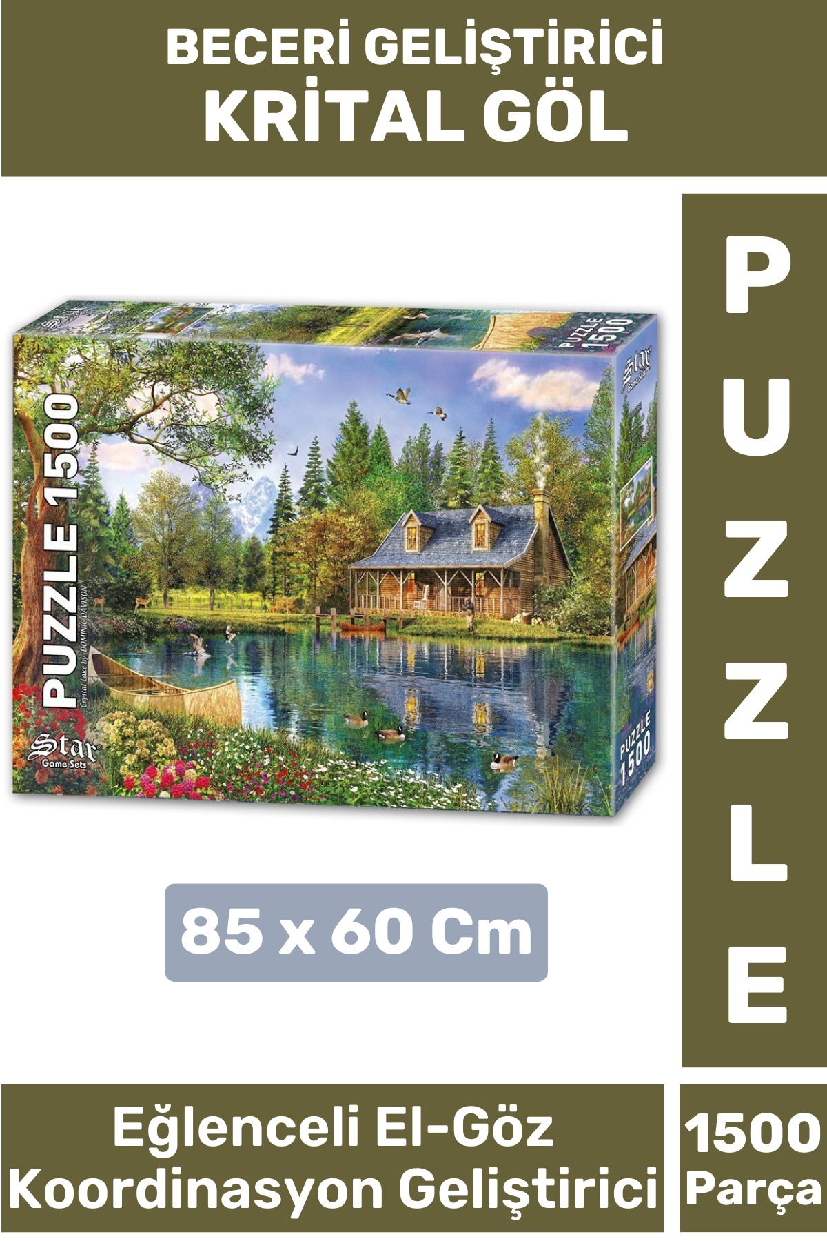 Wintoup Premium Eğlenceli El Göz Koordinasyon Hafıza Beceri Geliştirici 1500 Parça PUZZLE KRİSTAL GÖL