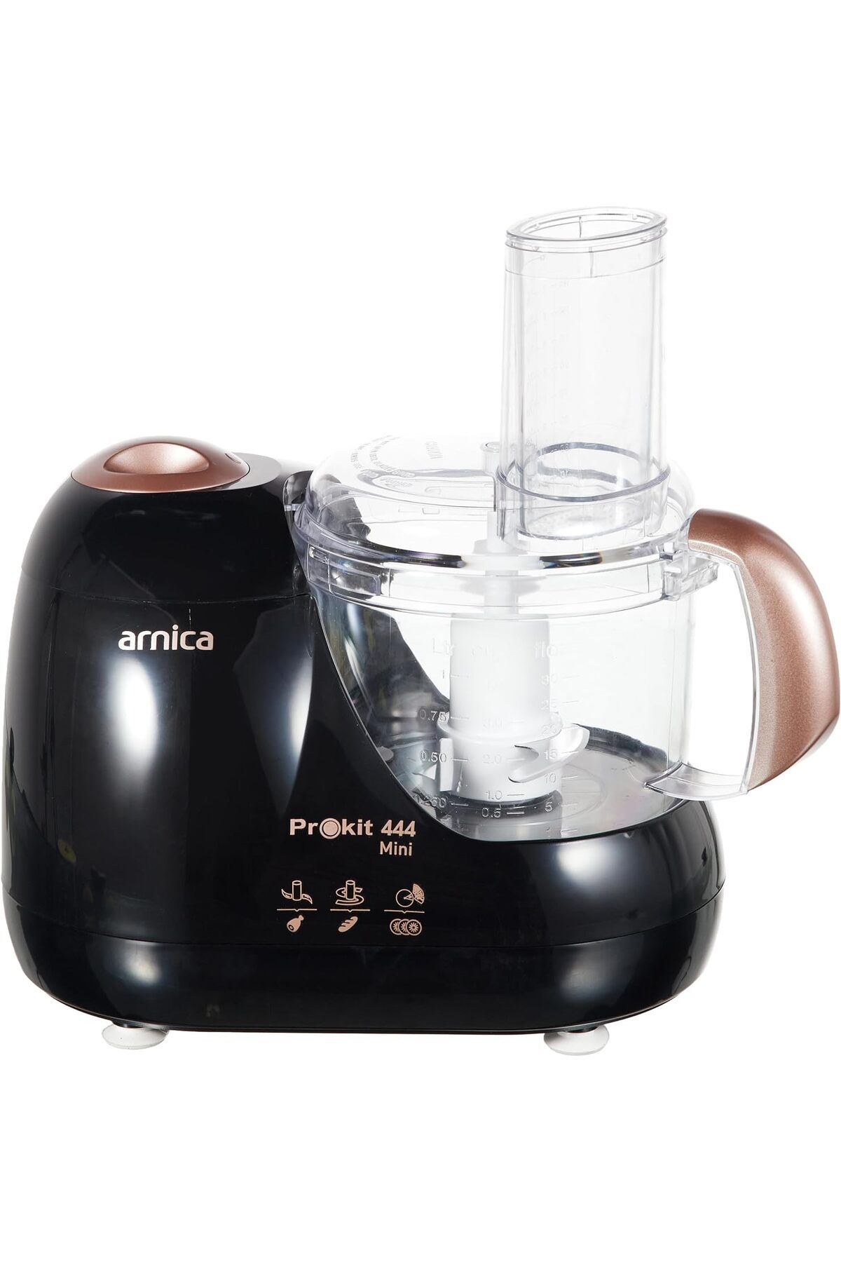 MCreative Prokit 444 Mini Mutfak Robotu, 600 W, 1 L Hazne, Hamur Karıştırma, Paslanmaz Çelik Bıçak, Rose