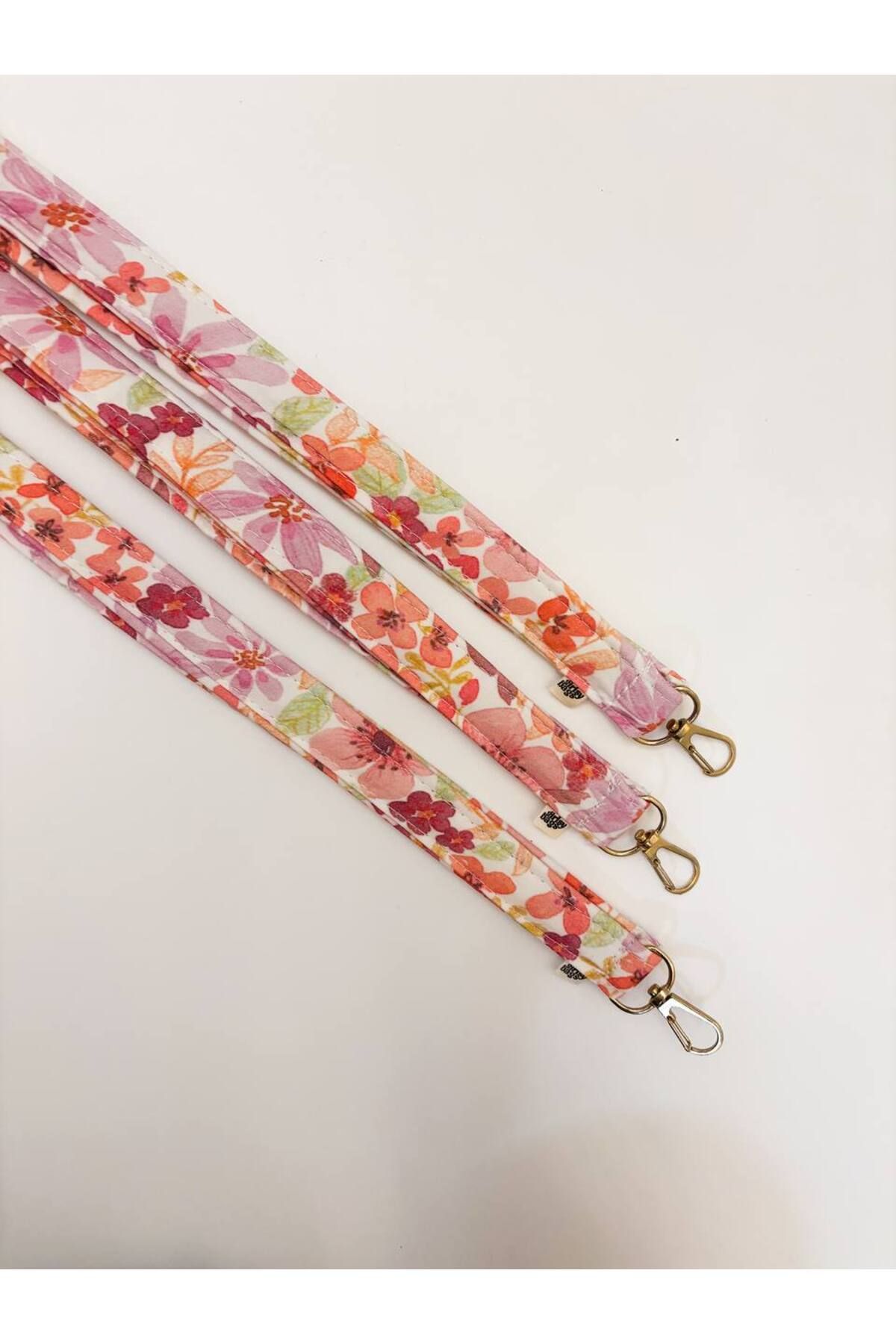 girlsybags-Pink Floral Neck Strap Name Badge Holder Strap Pink Purple Neck Strap for Hospital School 3