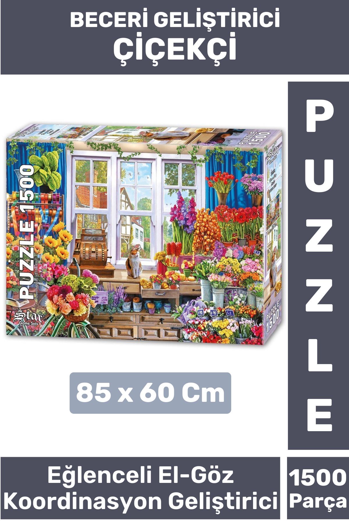 Wintoup Premium Seri Eğlenceli El Göz Koordinasyon Hafıza Beceri Geliştirici 1500 Parça PUZZLE ÇİÇEKÇİ