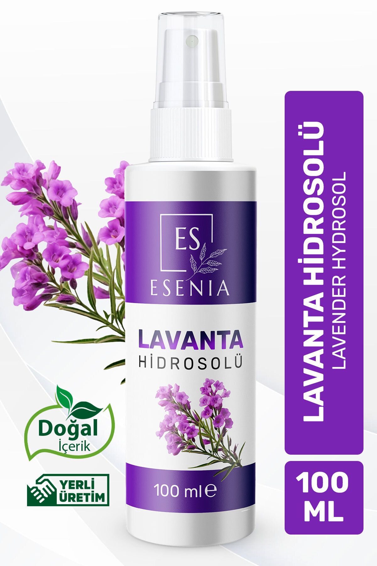 ESENIA Lavanta Suyu Hidrosolü %100 Doğal Ve Saf Canlandırıcı Ve Besleyici Etkili Tonik 100 ml