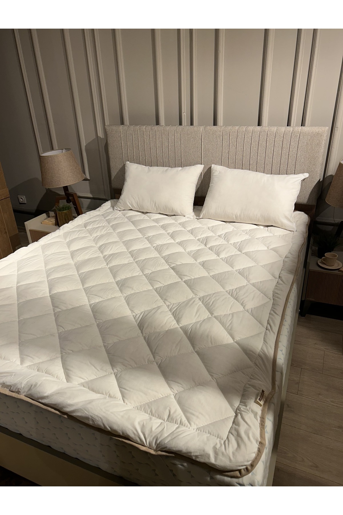 MerinKuz Tekstil Çift Kişilik Yün Yatak Pedi 160x200 Saf Merinos Kuzu Yünü