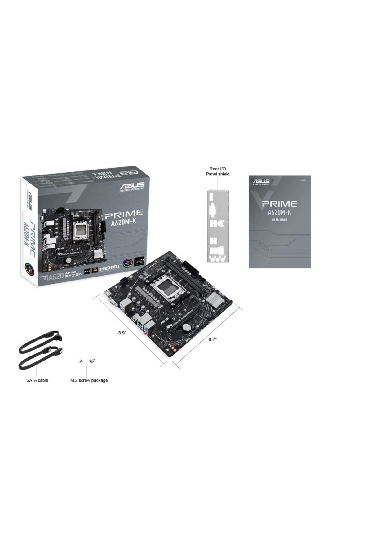 ASUS-PRIME A620M-K AMD A620 AM5 DDR5 6400 mATX Motherboard 5