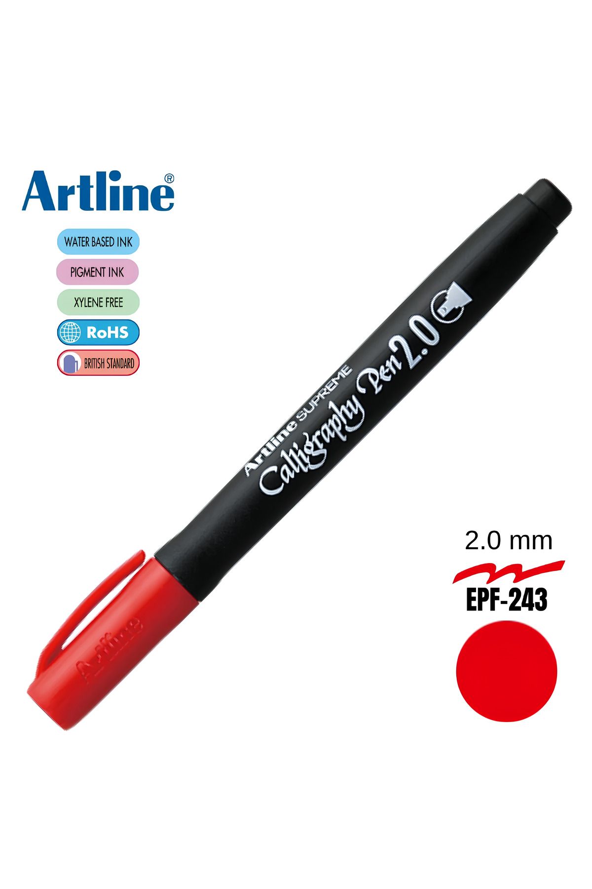 artline Calligrapy Kalem 2mm Kırmızı