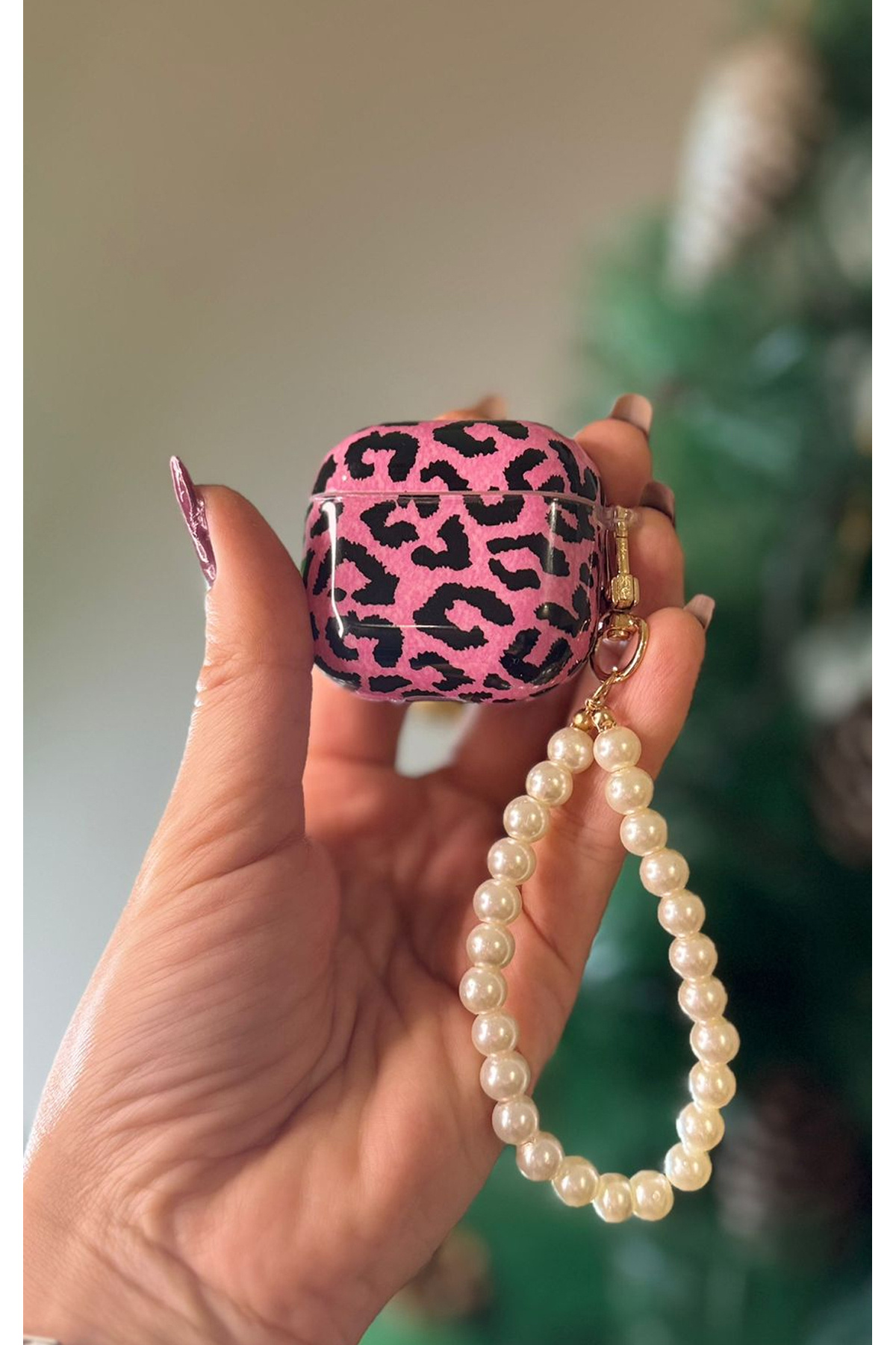 İPAX-4. Generation AirPods Case Leopard Pattern Headphone Case Bluetooth Headphone Case 7