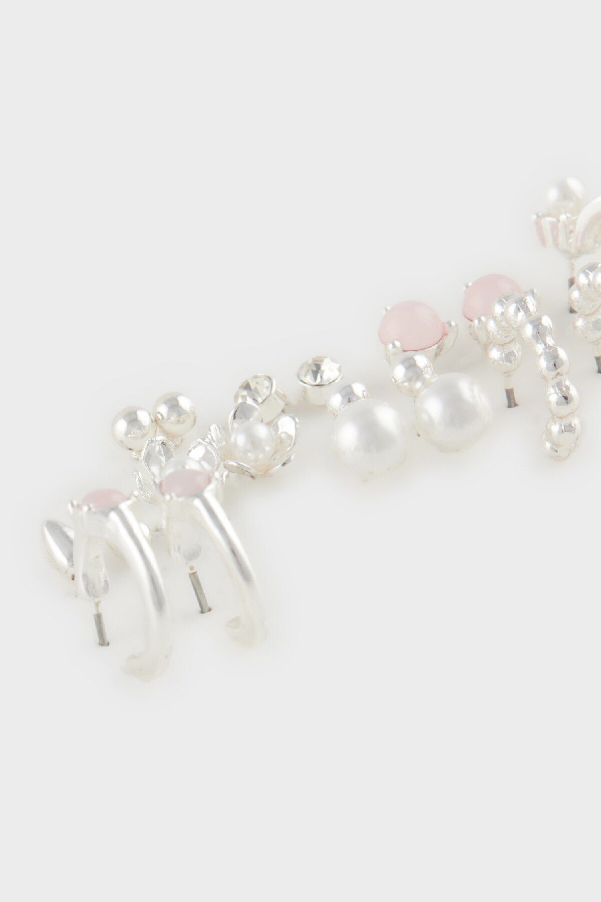 DeFacto-9-teilige Silberohrringe für Damen E4432axns 2