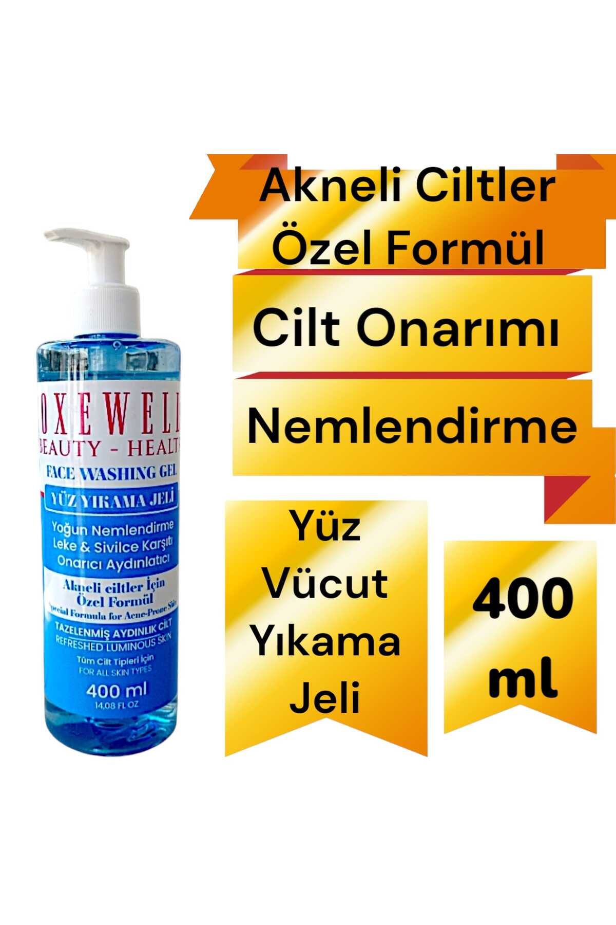 ROXEWELLA Yüz Yıkama Jeli 400ml - Temizleme - Nemlendirme - Canlandırma - Akneli Ciltler Özel Formül