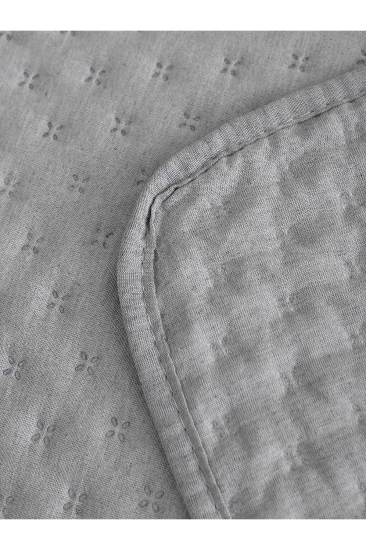 LC Waikiki-Lcw Home Gray Bud Patterned Double Bedspread 200X220 cm 5