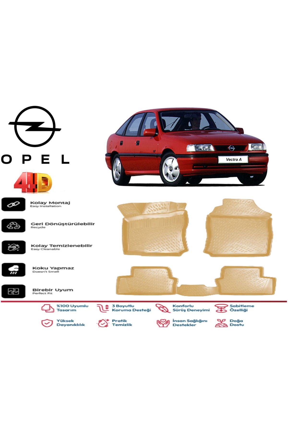 ko kaliteoto Opel Vectra A 1991 Model Uyumlu Bej Paspas Takımı