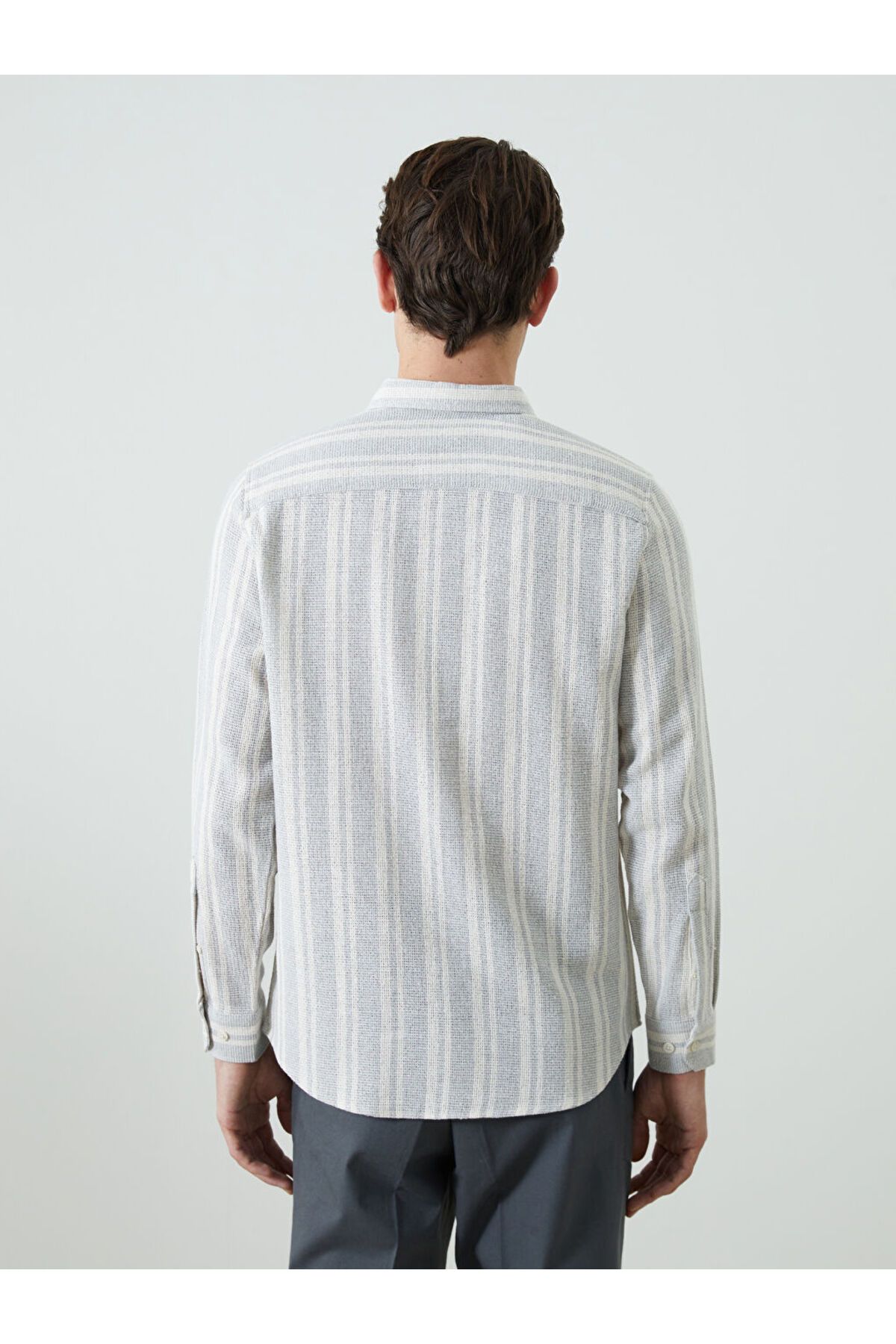 LC Waikiki-LCWAIKIKI Classic Regular Fit Long Sleeve Striped Poplin Men's Shirt 4