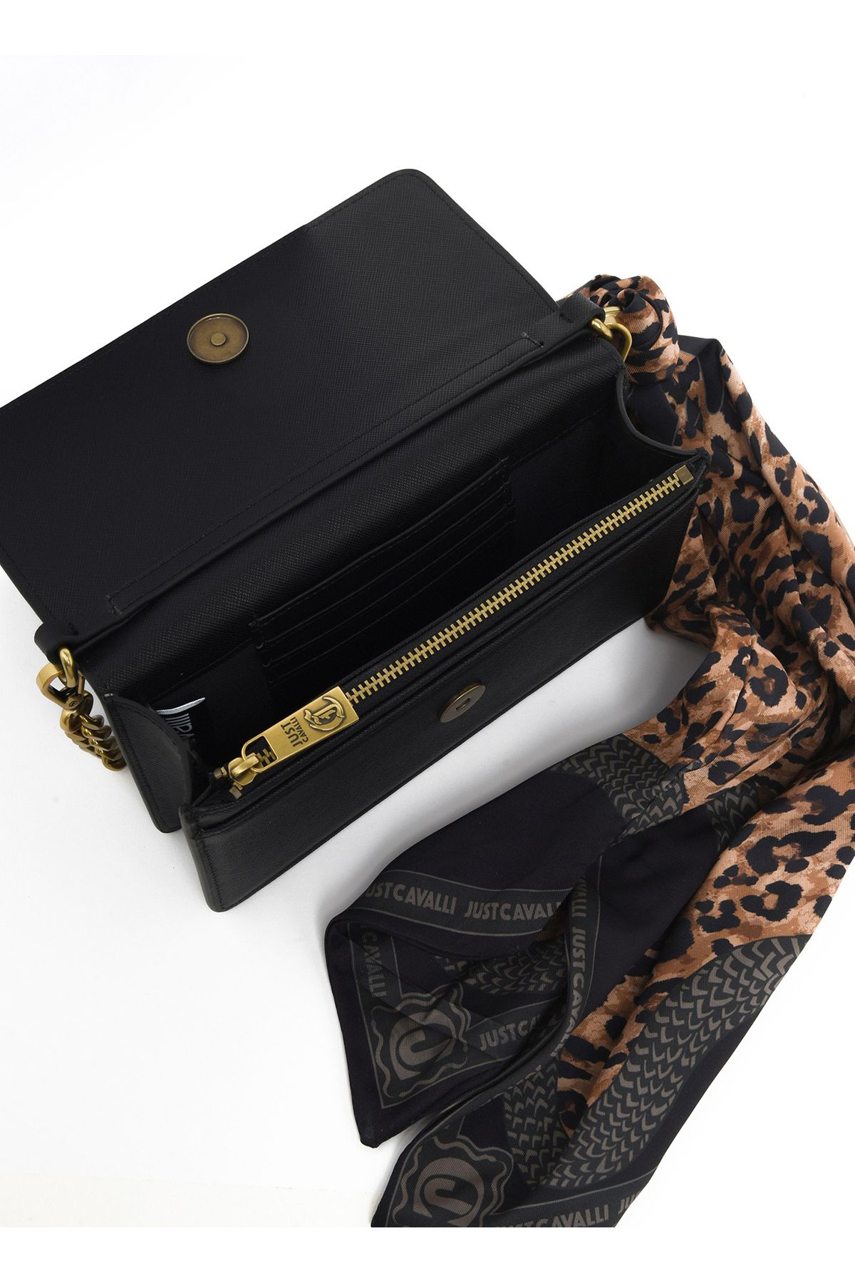 کیف شانه ای مشکی زنانه سیاه 5 سانتی متر Just Cavalli