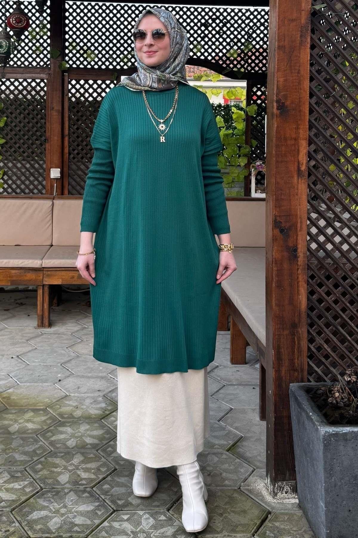 Rabia Şamlı-Emerald Dora Knitwear Tunic 6