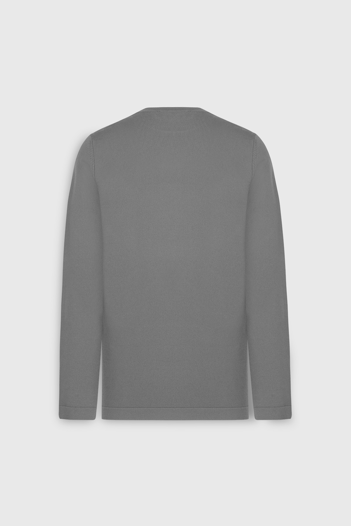 ALTINYILDIZ CLASSICS-Men's Gray Melange Standard Fit Regular Cut Crew Neck Knitwear Basic Sweater 4