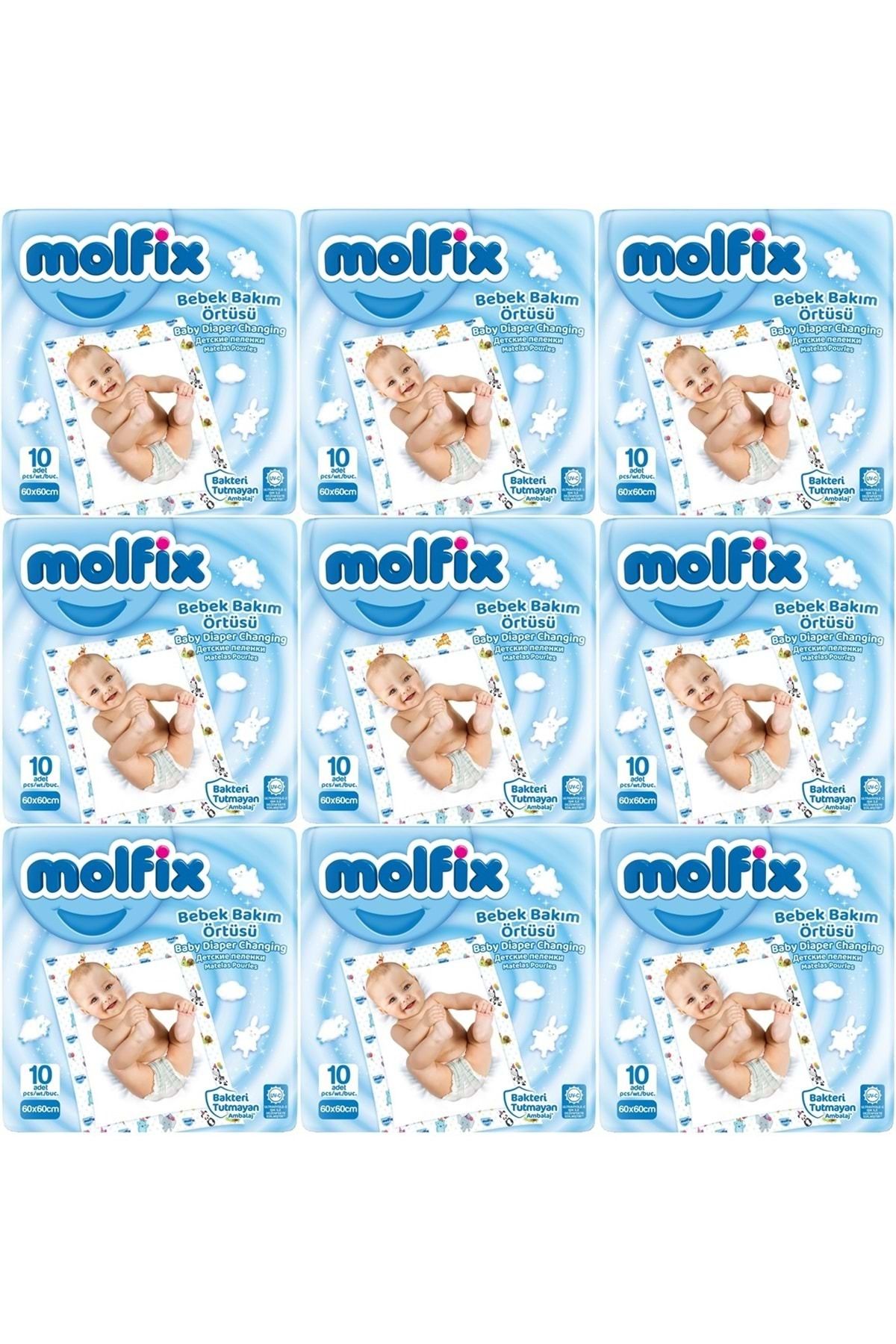 Molfix Bebek Bakım Alt Açma Örtüsü 9 Lu Set 90 Adet (9Pk*10)