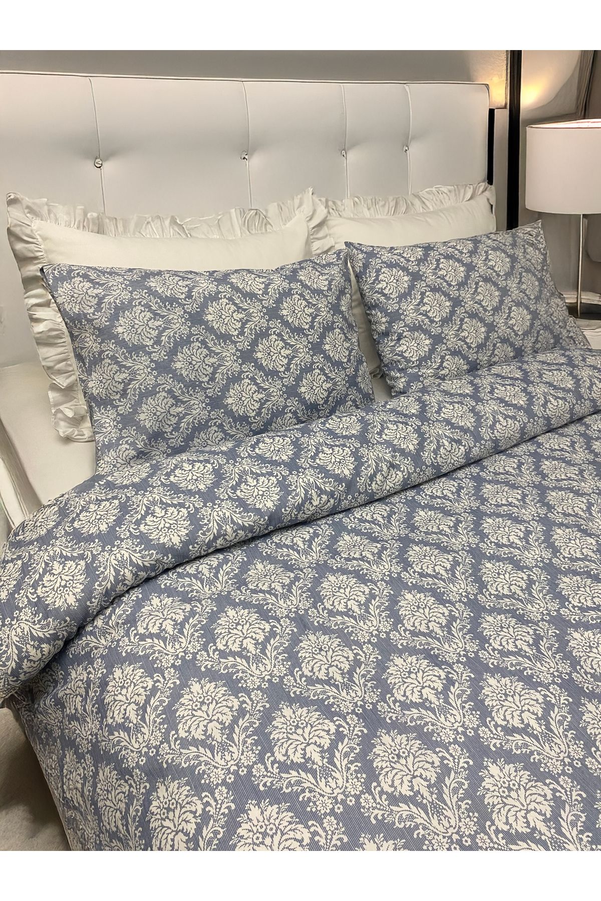 LILYUM-Home Stylish and Elegant Blue Patterned Duvet Cover Set Without Sheets - Single 2