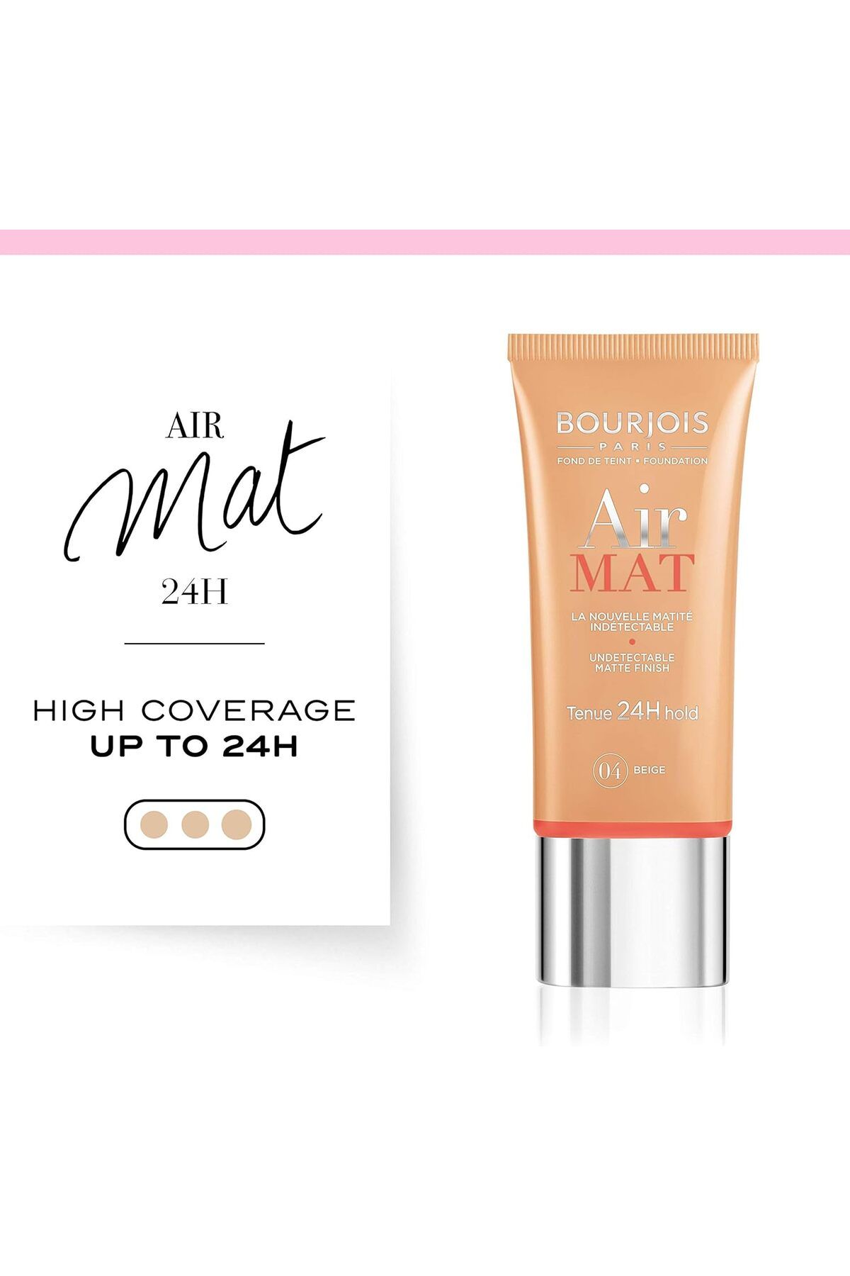 Bourjois-, Air Mat 24H. Foundation. 04 Beige. 30 ml - 1.0 fl oz 3