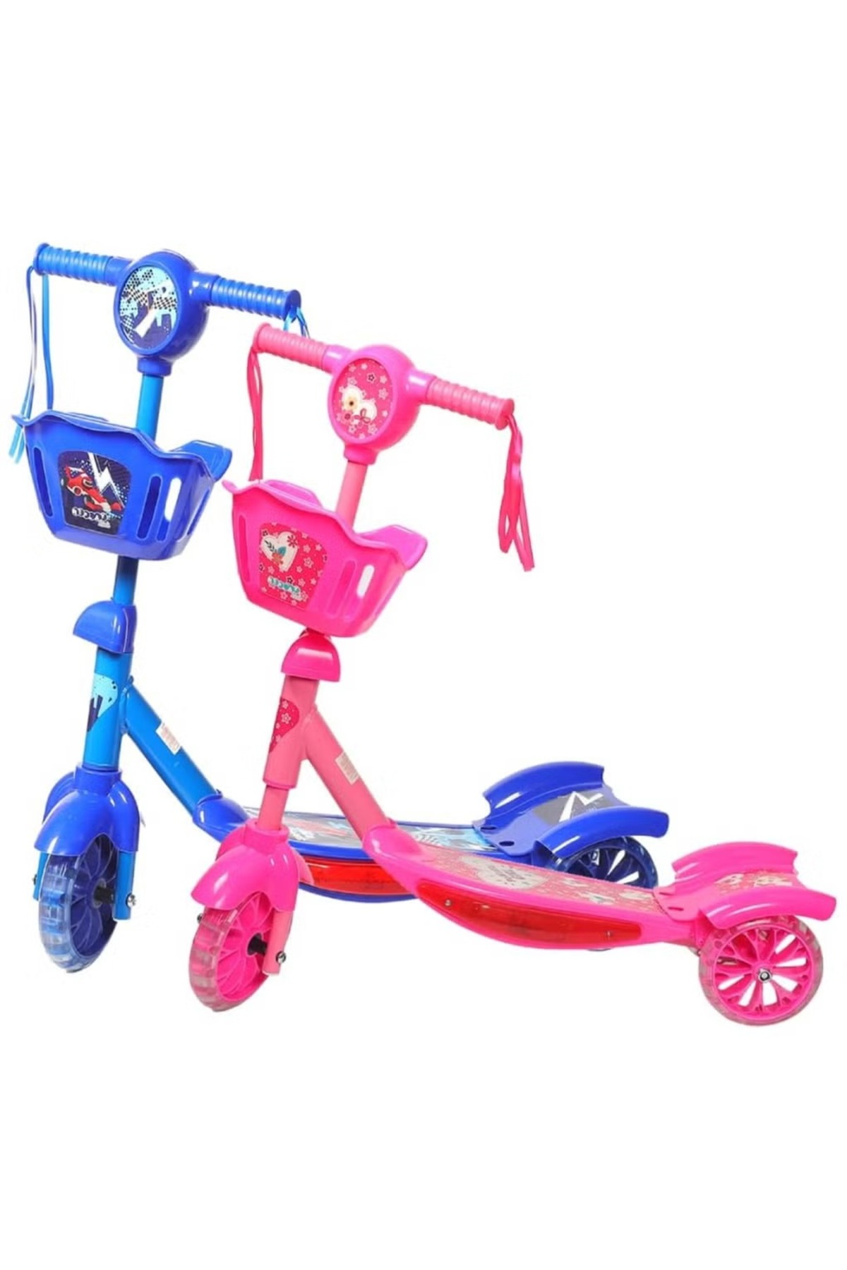 سكوتر ركل محمول ثلاثي العجلات بمقابض مبطنة عالية الجودة وآمن للأطفال