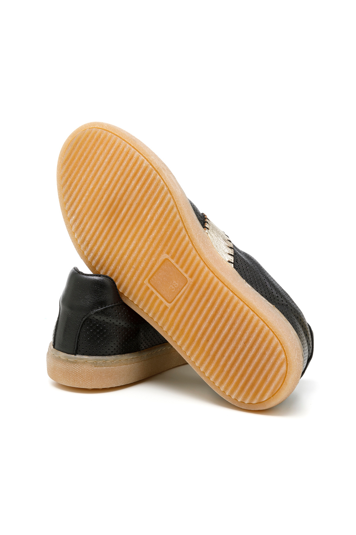 John May-Women'S/Girl's Sneaker (Casual) John May Black-Gold 5