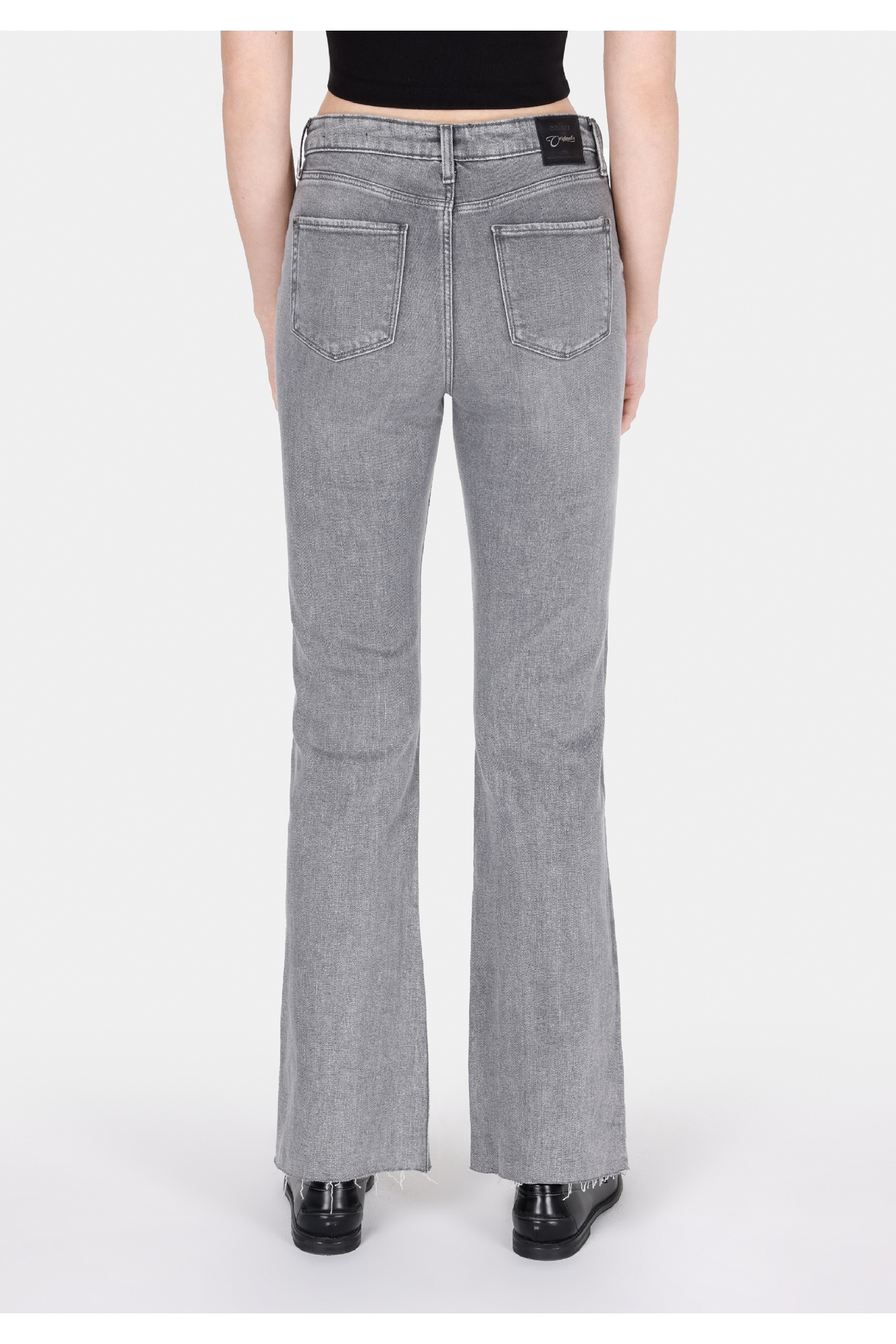 Regular Fit Orta Bel Bootcut Kadın Antrasit Jean Pantolon