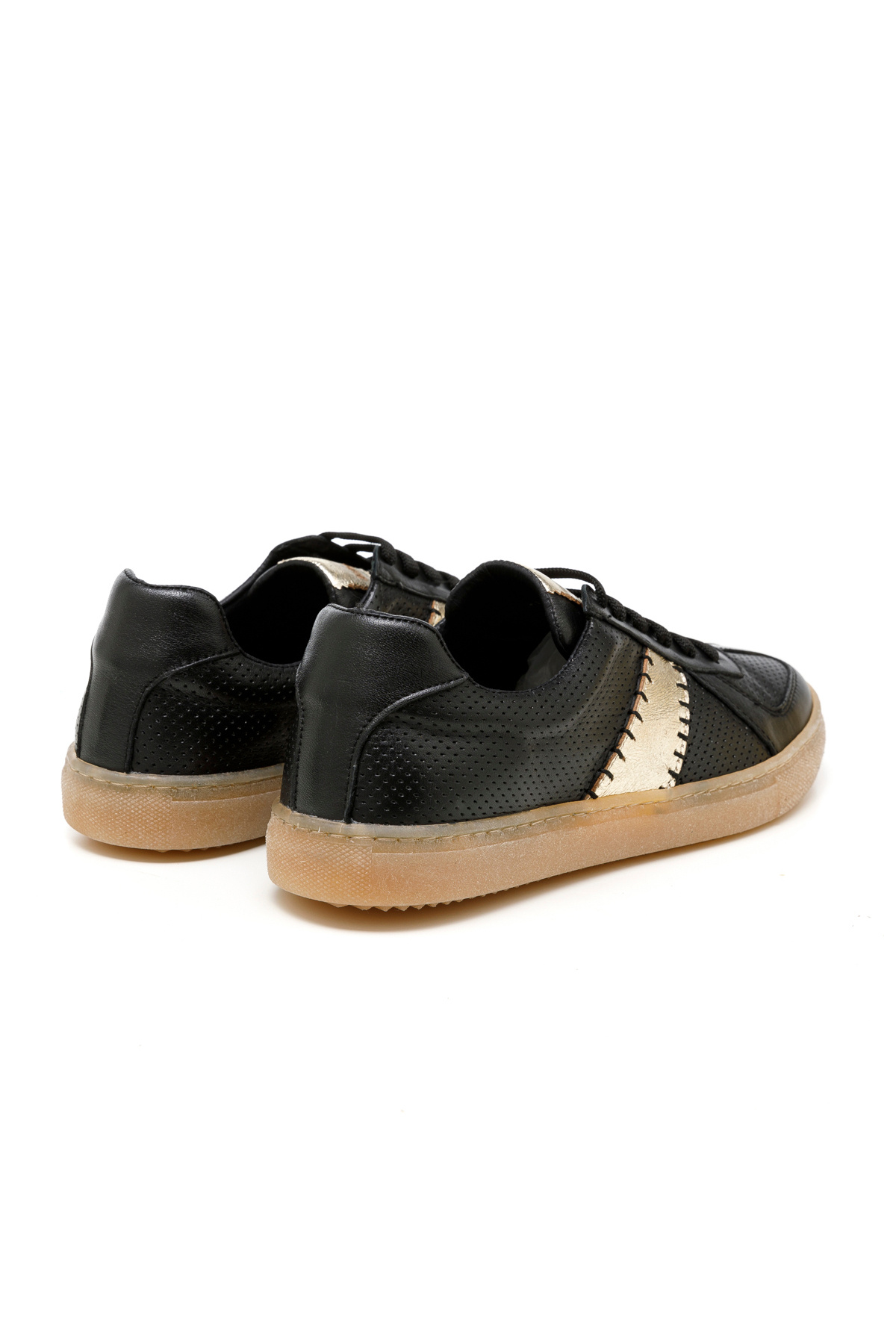 John May-Women'S/Girl's Sneaker (Casual) John May Black-Gold 4
