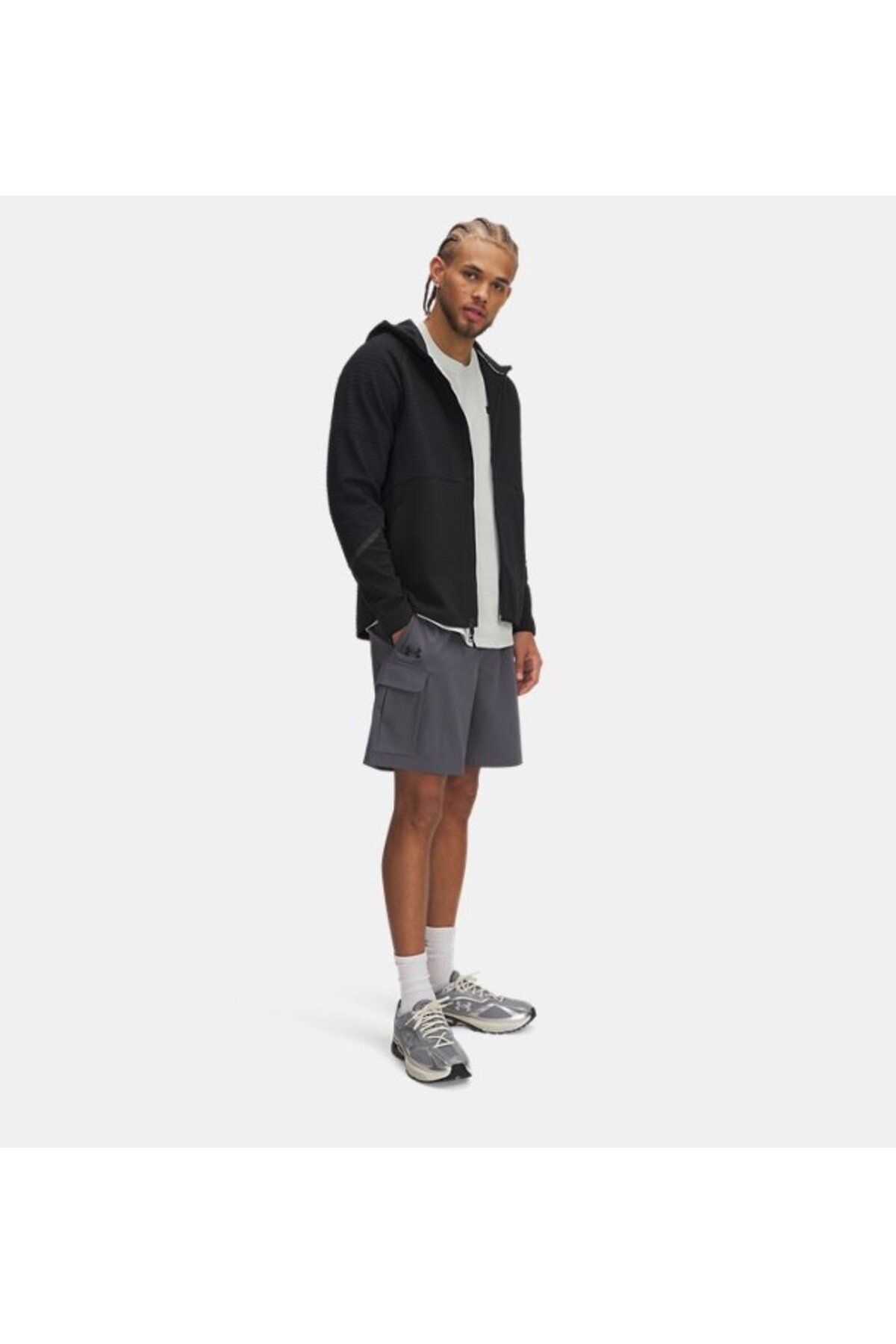 شورت ورزشی خاکستری مردانه های باری بافندگی UA 025 Under Armour