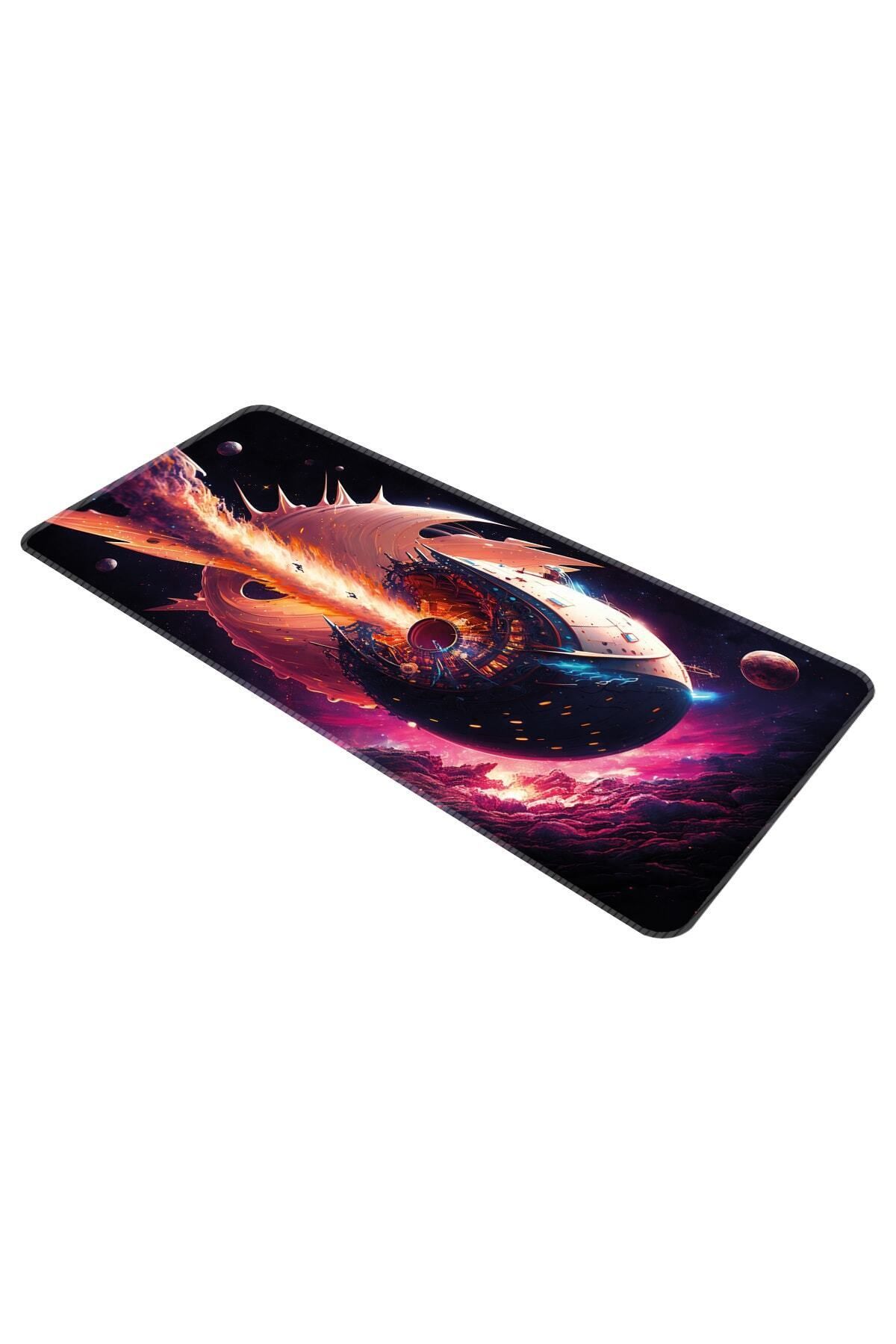 HELİXSUN-Mouse Pad Large Size Gaming Player Xxl 90x40 Cm Spaceship 4