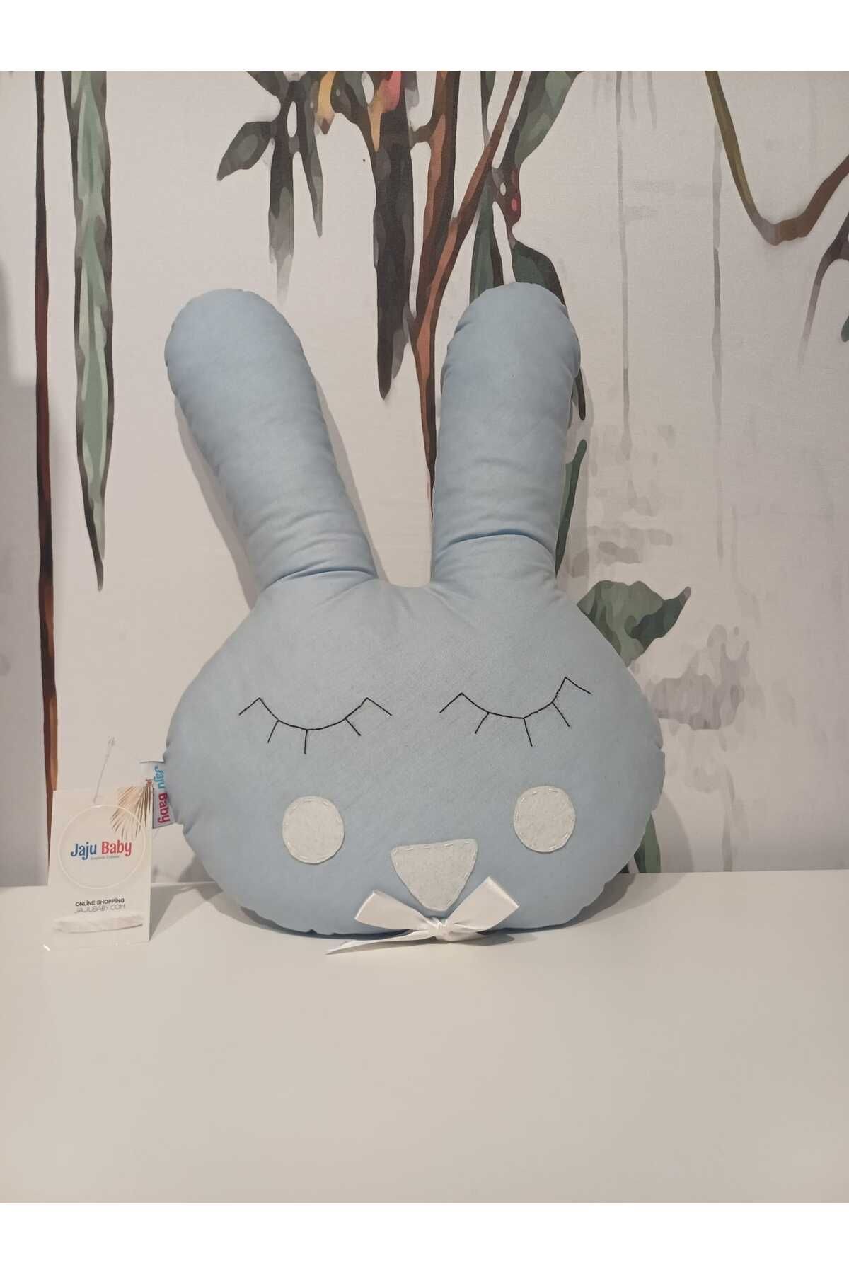 Jaju Baby-Blue Rabbit Decorative Pillow and Crib Edge Protector Multi-Purpose Pillow 45X30 1