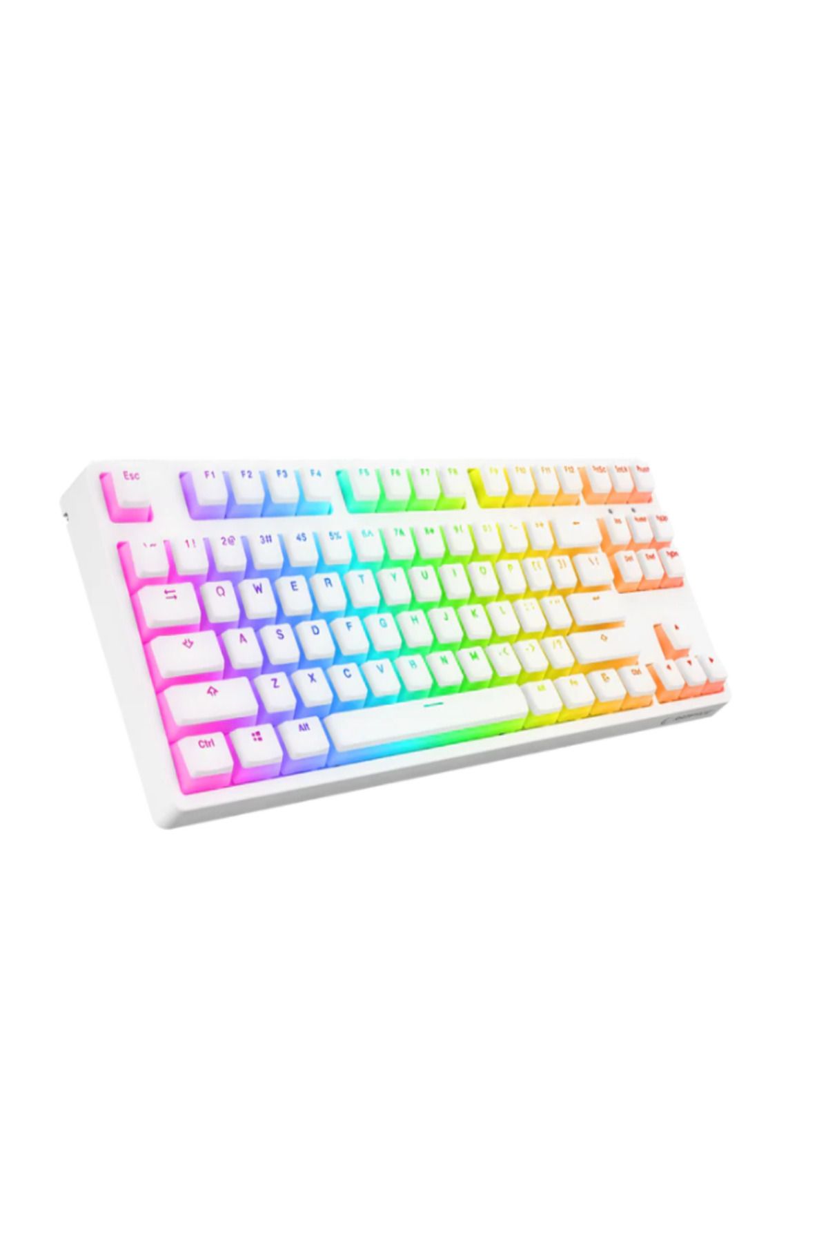 Afila Rampage KB-R136 GHOST Beyaz Type-C Bağlantılı RGB Puding Tuşlu Brown Switch US Gaming Oyuncu Klavye