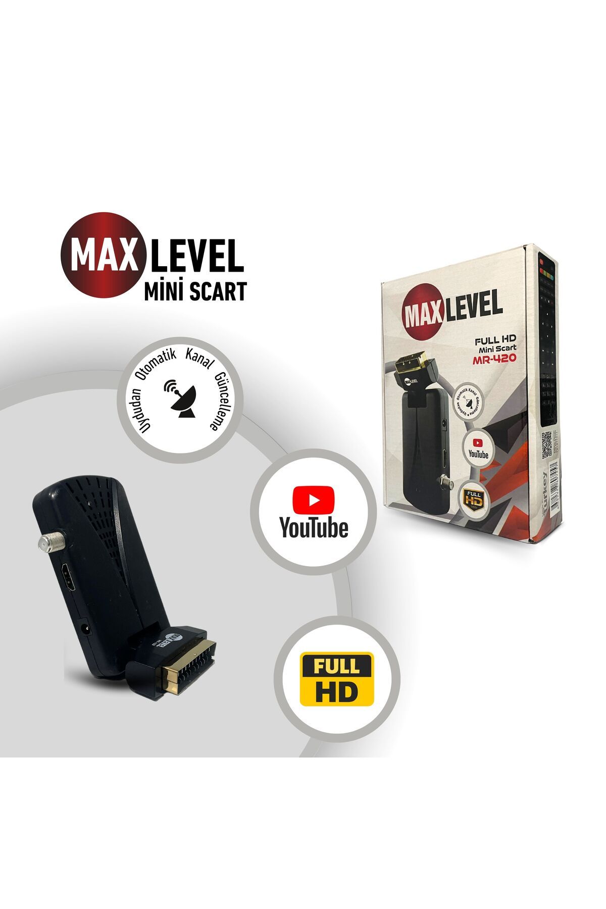 MAX LEVEL Tüm Televizyonlara Uyumlu (Tüplü ve Lcd) Scart Hd Uydu Alıcısı