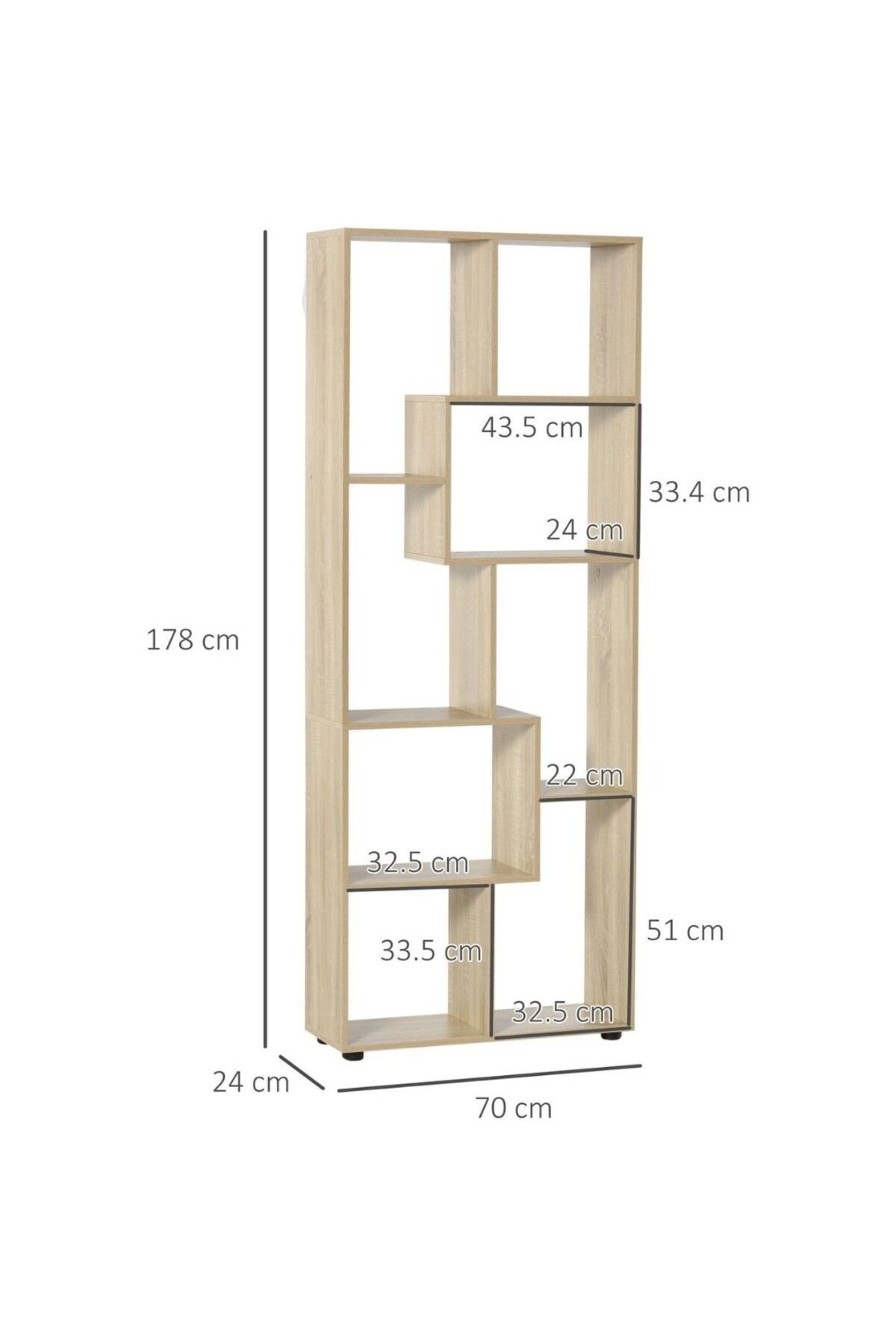 AHŞAPEVİM Modern Dekoratif Raflı Kitaplık Mdf