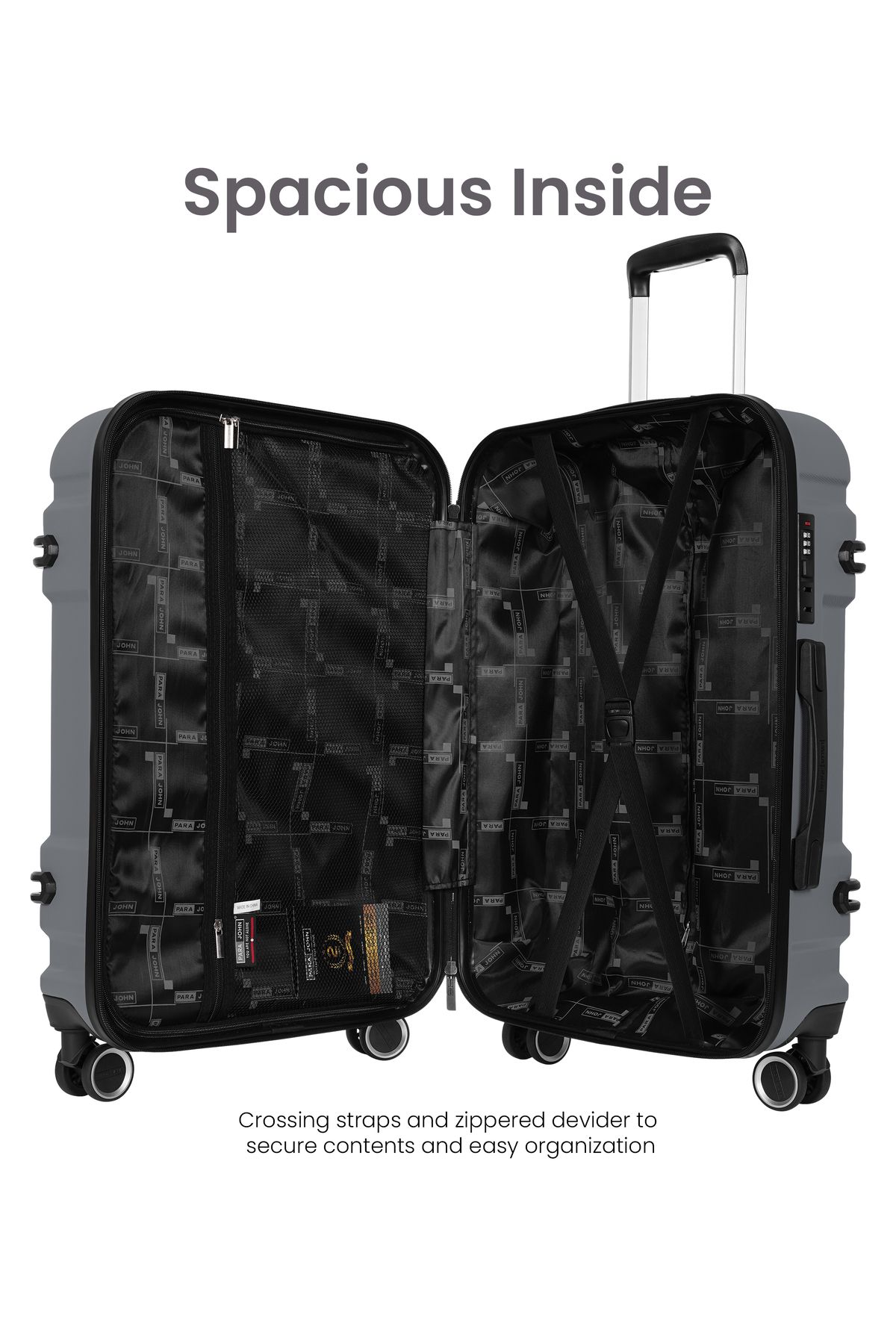 PARAJOHN-Expedition ABS Luggage Trolley set 3 Pcs-SILVER 5