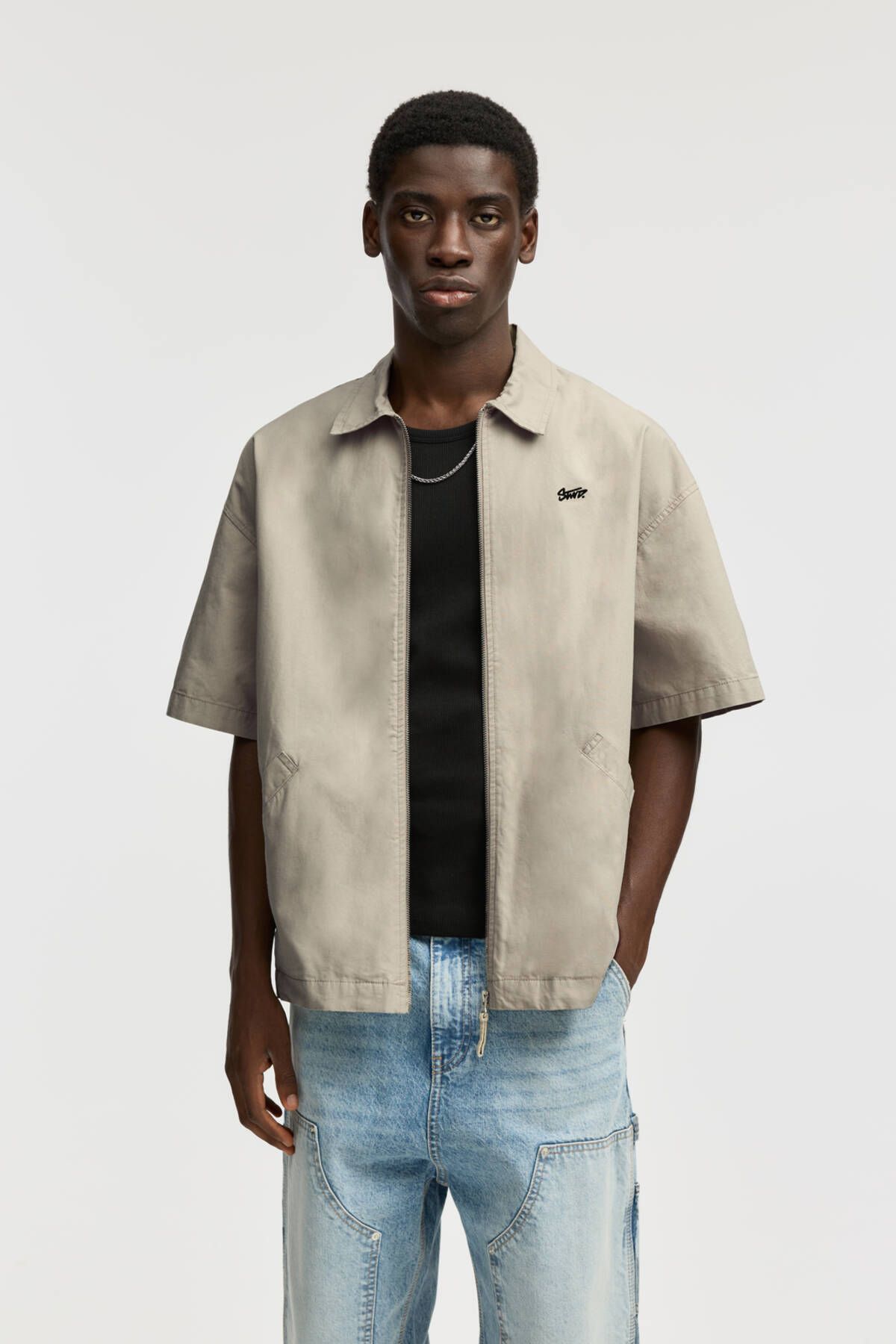 ژاکت زیپ دار و آستین کوتاه Pull & Bear