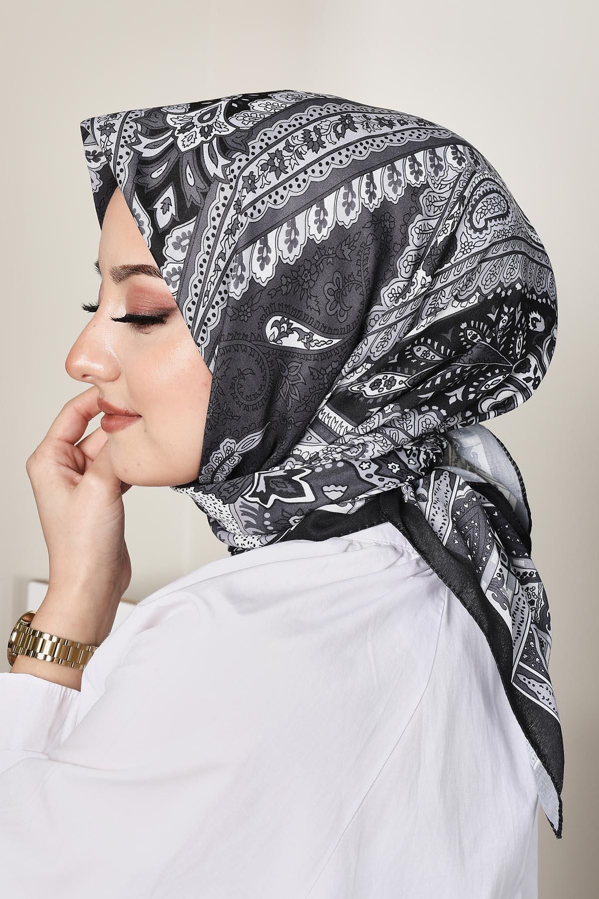 AFVENTE-Black Soft Indian Scarf 6