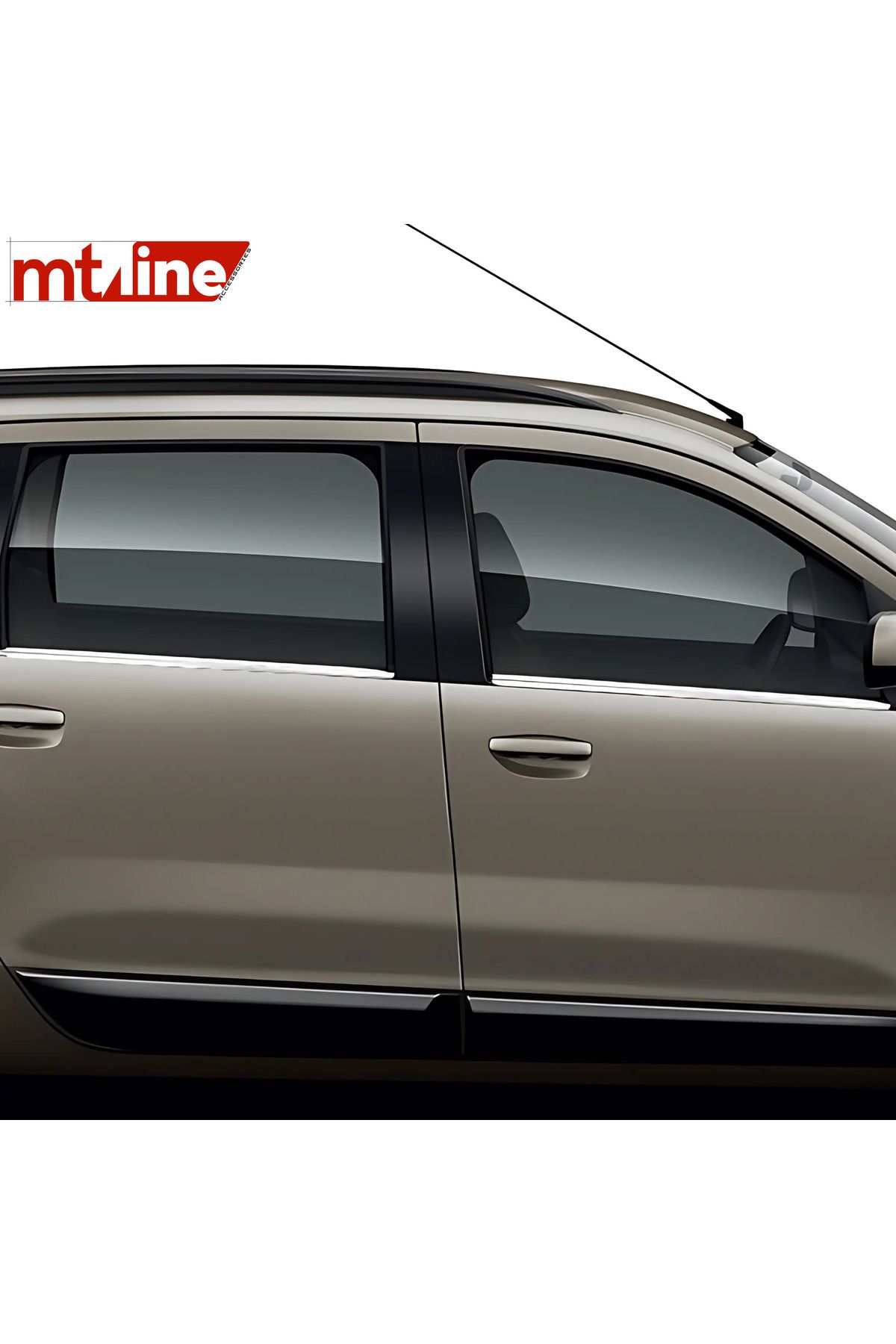 Mt Line Accessories Cam Çıtası 4 Parça Dacia Lodgy Mpv 2013 ve Üzeri Uyumlu Krom Paslanmaz Çelik