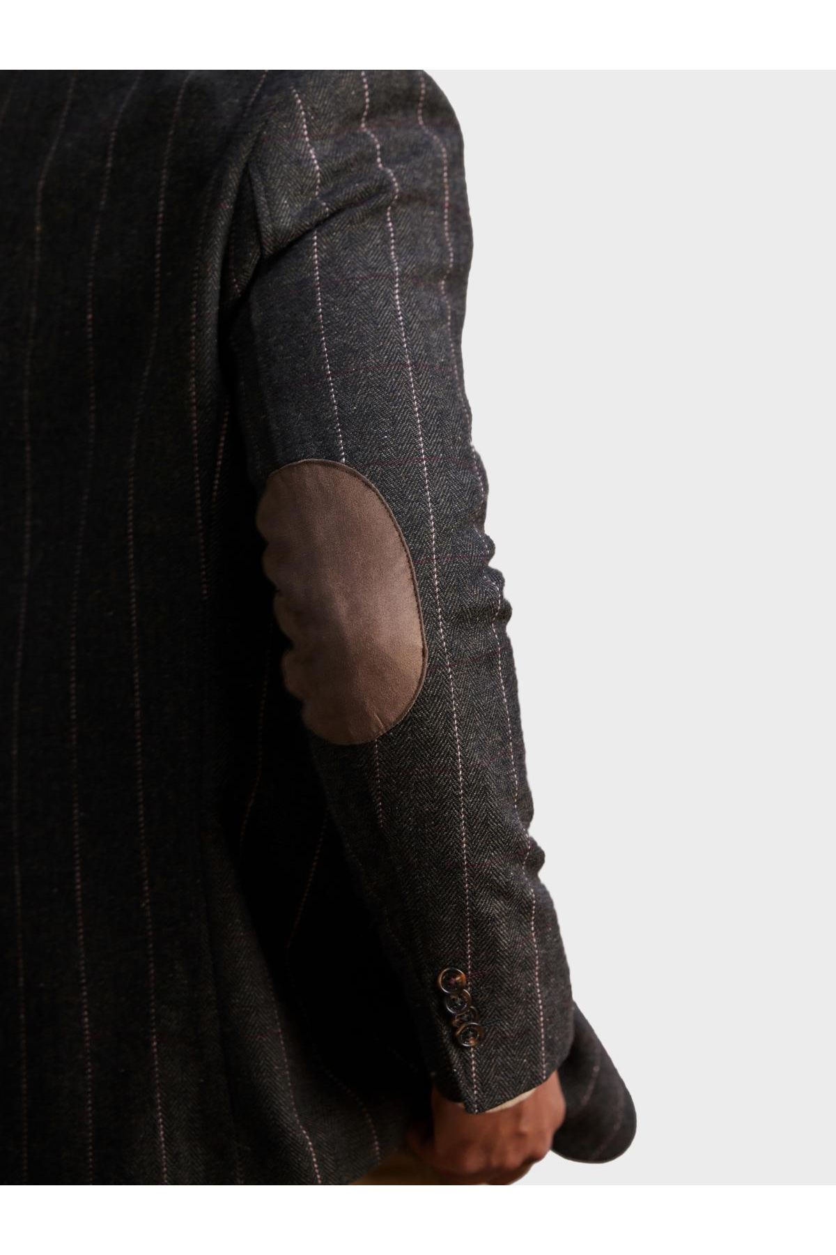 OMBRE-Eleganter Herren Blazer mit Wollmischung im Karomuster - Graphit V3 OM-BLZB-0137 M 4
