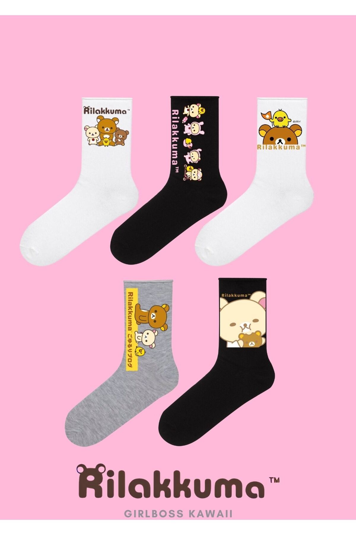 Girlboss Kawaii-Sanrio Girlboss Rilakkuma - 5-Piece Basic Socket Colorful New Series 1