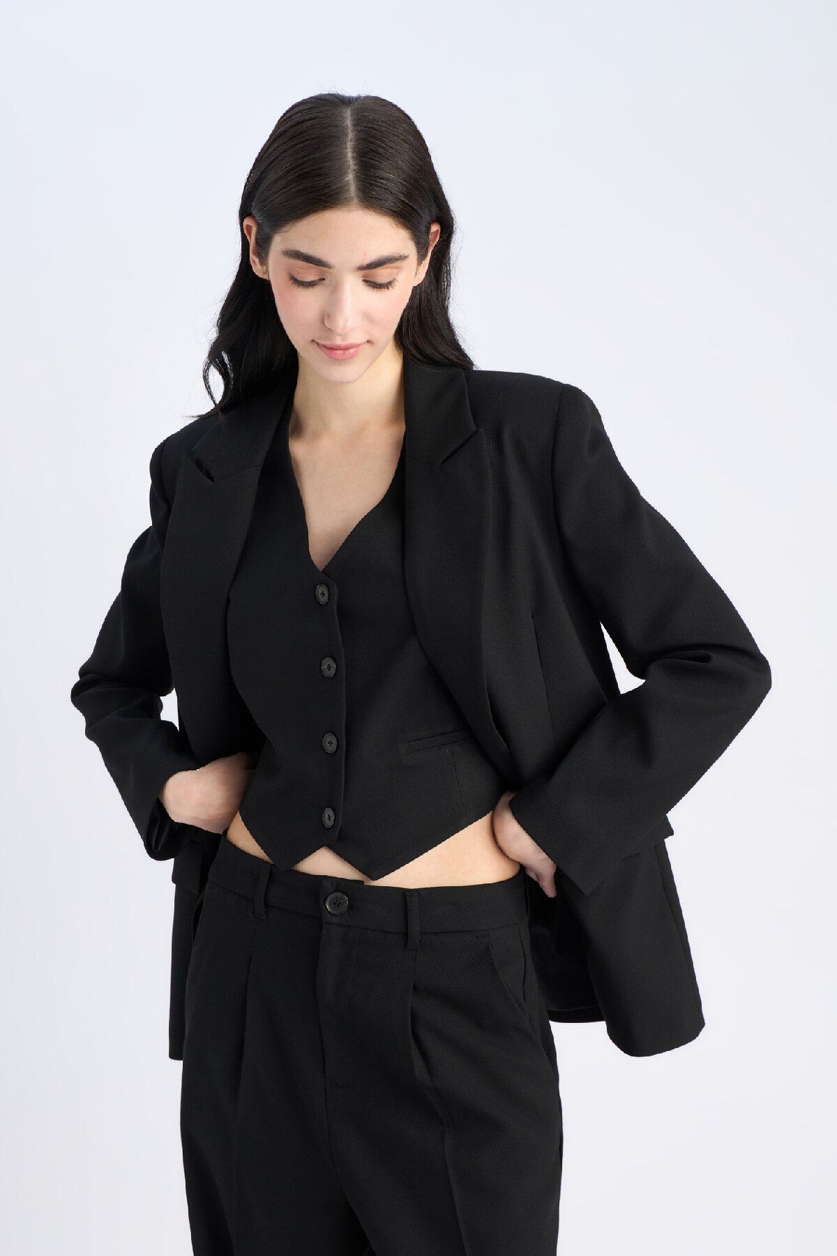 DeFacto-Marynarka o kroju oversize i szerokim kroju B0490Ax25Sp 4