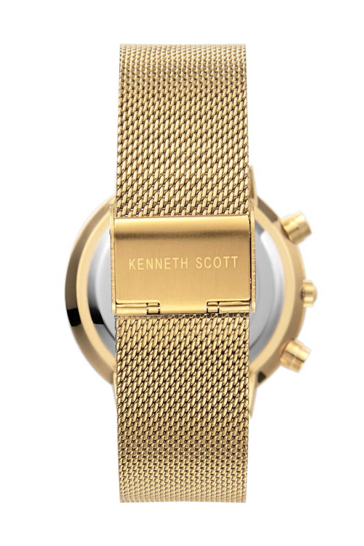 Kenneth Scott-Men's Quartz Movement Watch, Multi Function Display and Mesh Strap - K22133-GMGC, Gold 3
