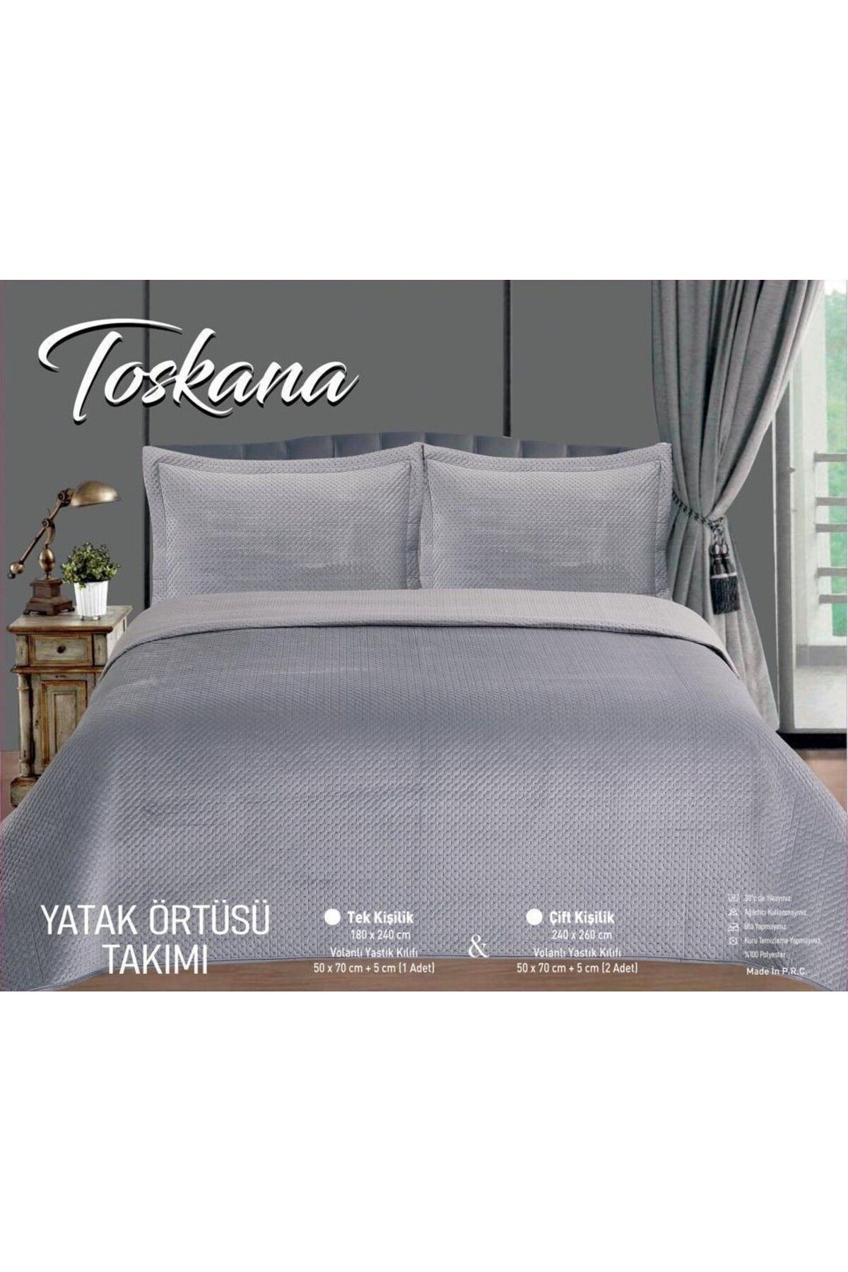 Özlü Home Toskana - Çift Kişilik 240X260  Lüks Kadife Yatak Örtüsü