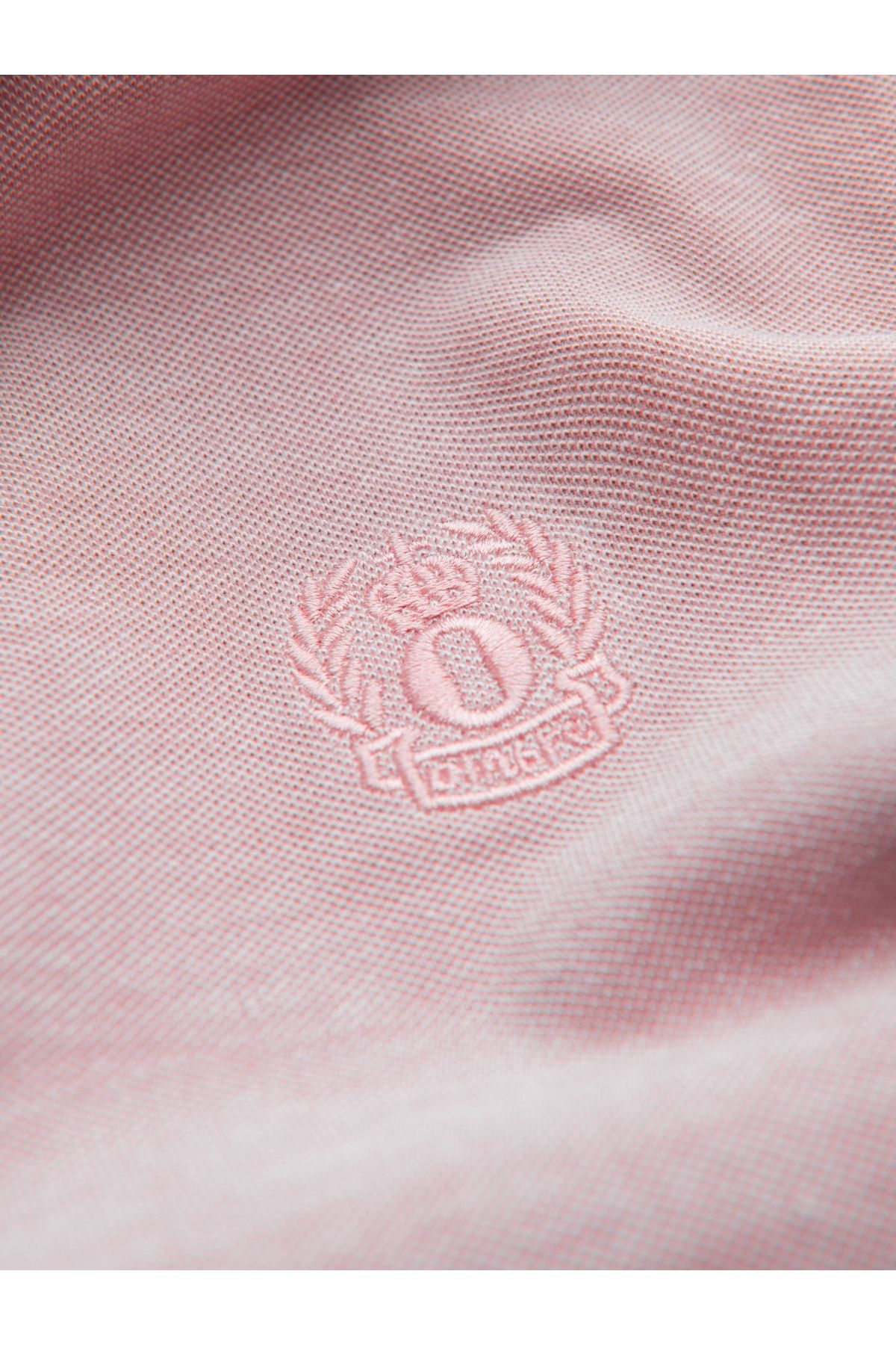 OMBRE-Melange men's polo shirt with striped collar - pink V2 OM-POSS-0109 M 6