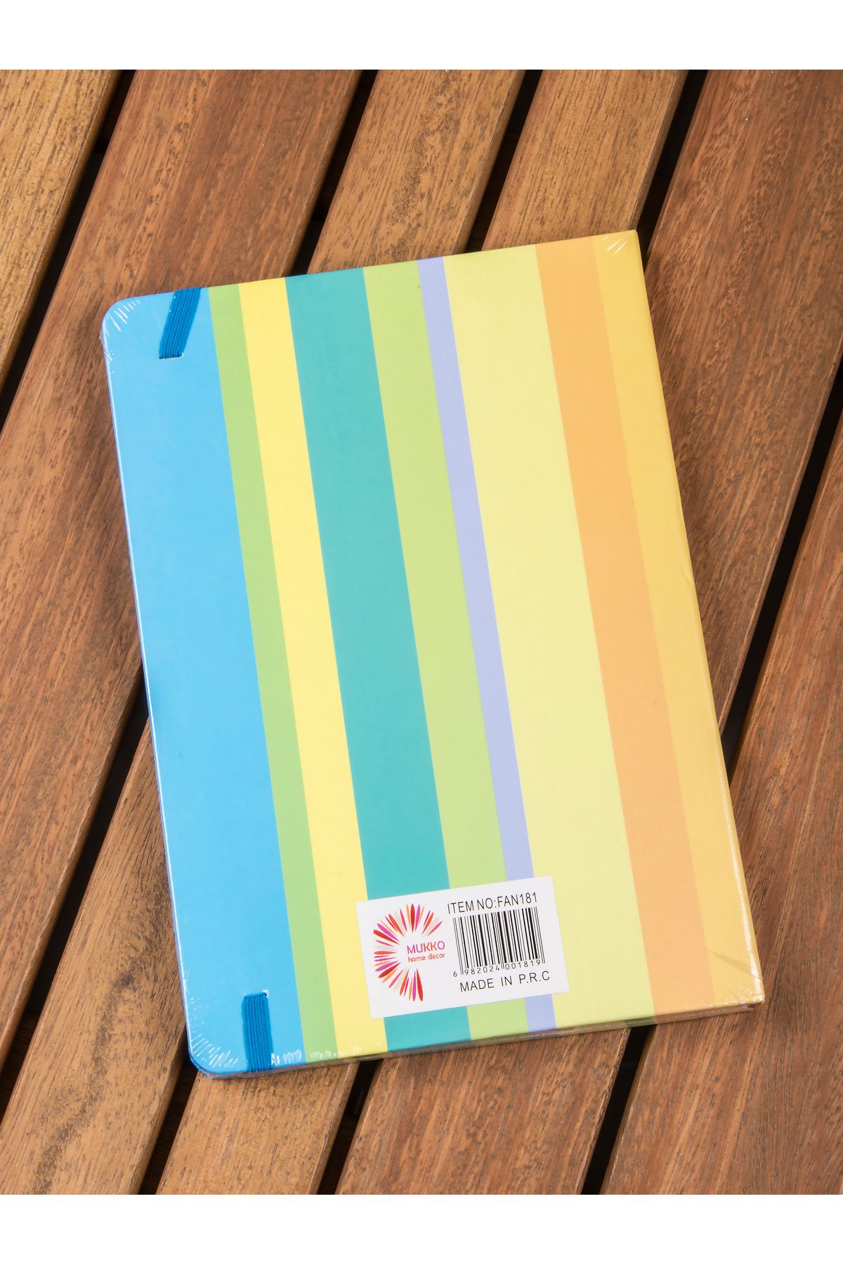 MUKKO HOME-Thick Cover Elastic Lined Notebook with Colorful Stripes Design - 80 Sheets 3