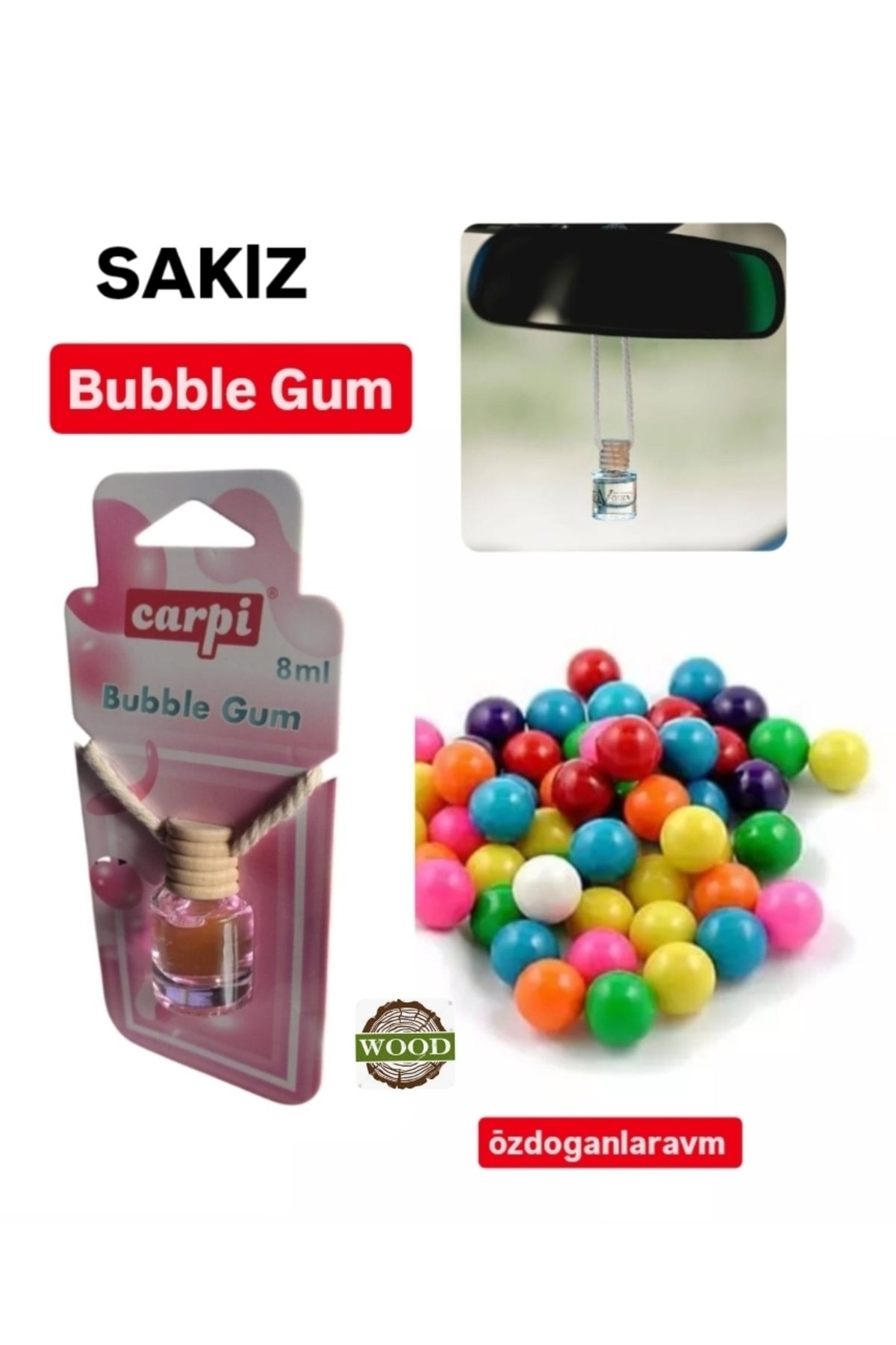 Dogant Carpi Cam Fanus Bubble Gum Sakızlı  8 ml Ayna Kokusu