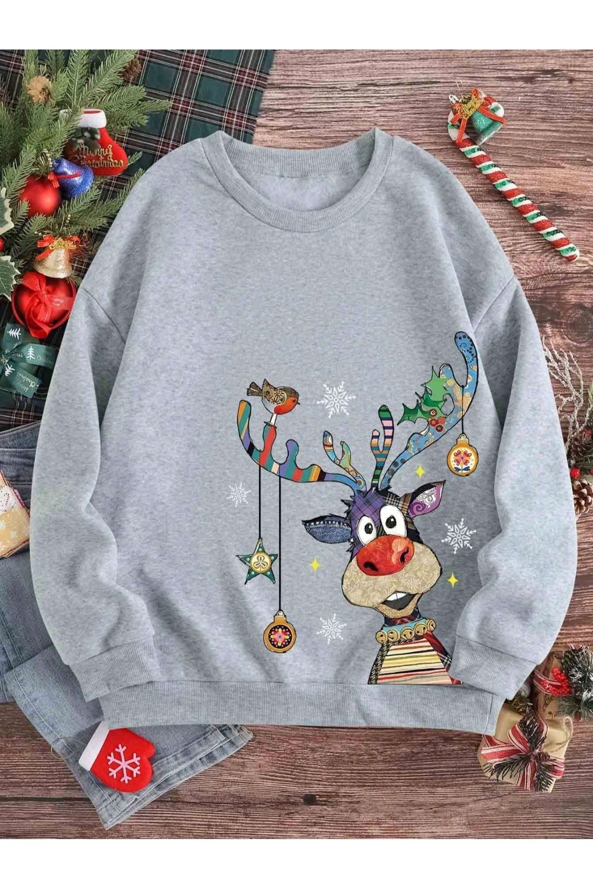 GIANTSTORE Yıl Başı Özel Baskılı Oversize Sweatshirt Erkek &