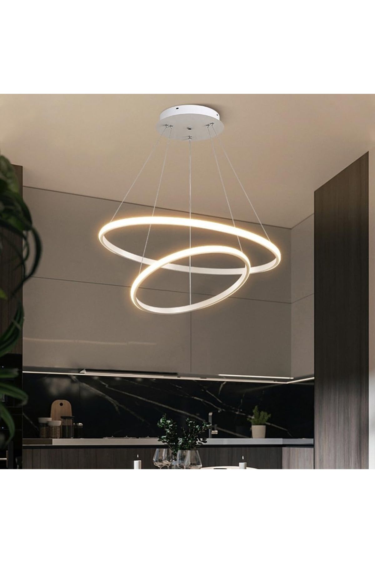 neeko-Robin Modern White Double Pendant Lamp - Daylight Chandelier Case 2