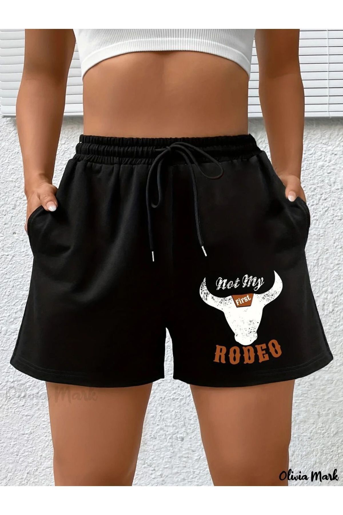 MARKATEM Unisex Rodeo Yazılı Şort