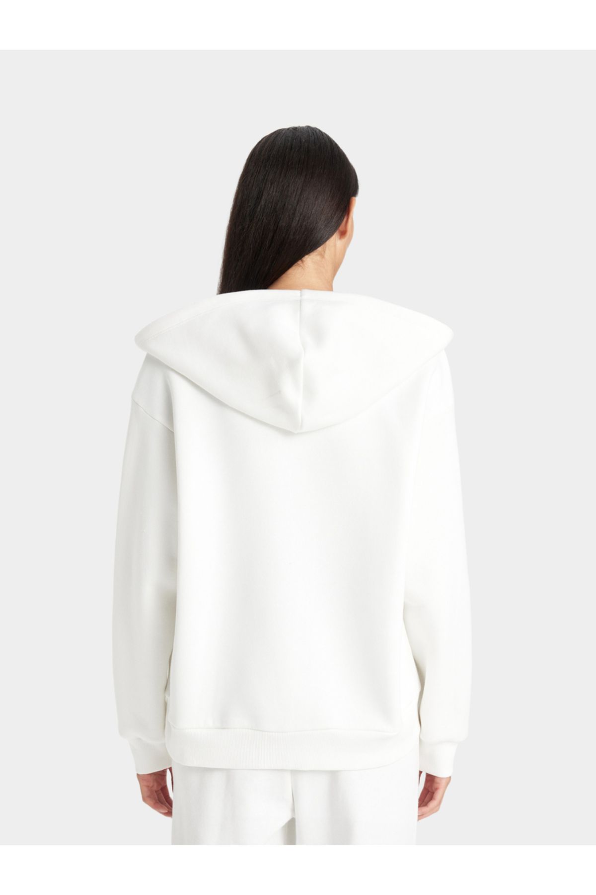 DeFacto-Plain Hooded Relaxed Fit Zip-Up Sweatshirt 6