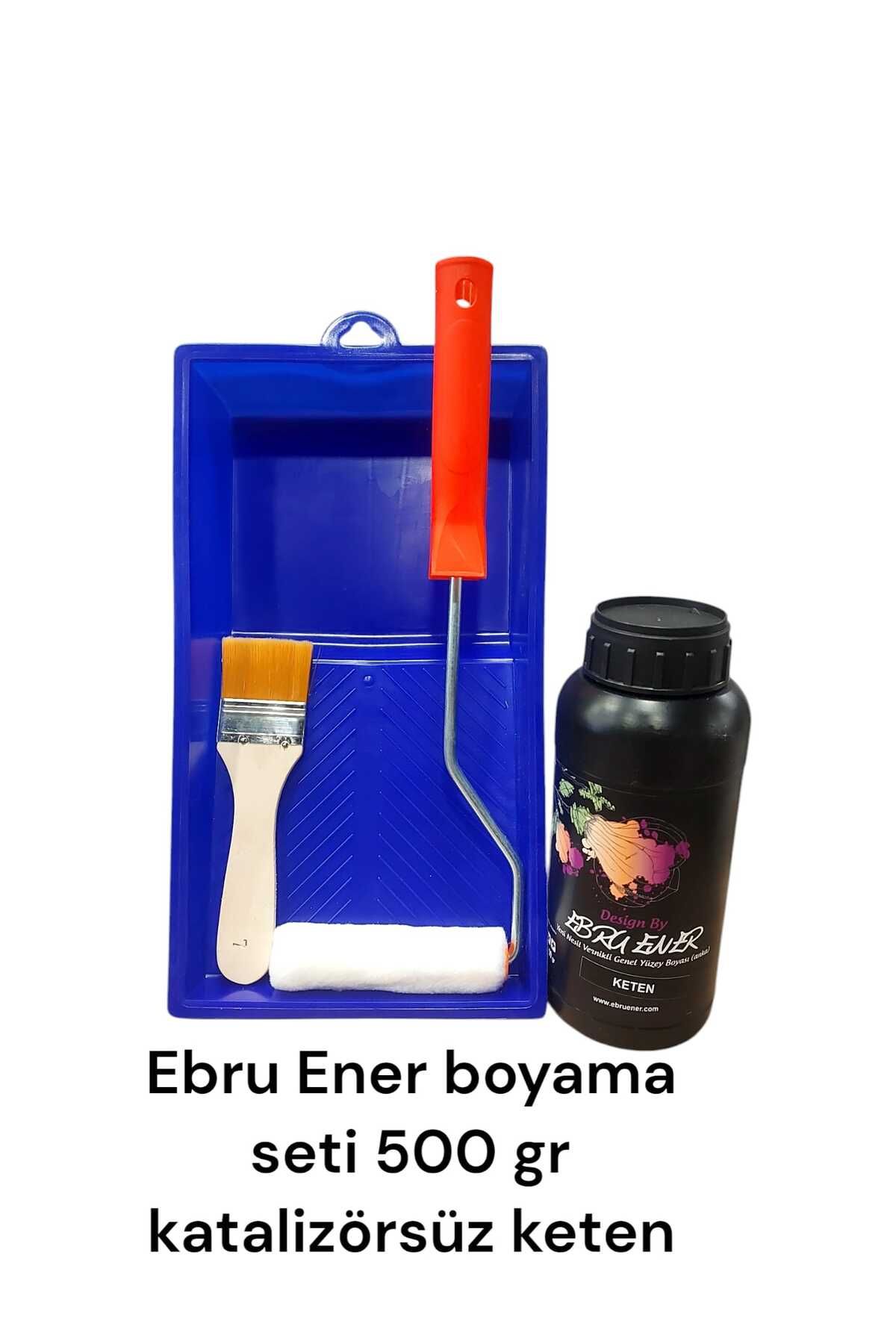 Ebru Ener Kendinden Vernikli Boya 500 gr  Keten Boya-Tava-Fırça-Rulo