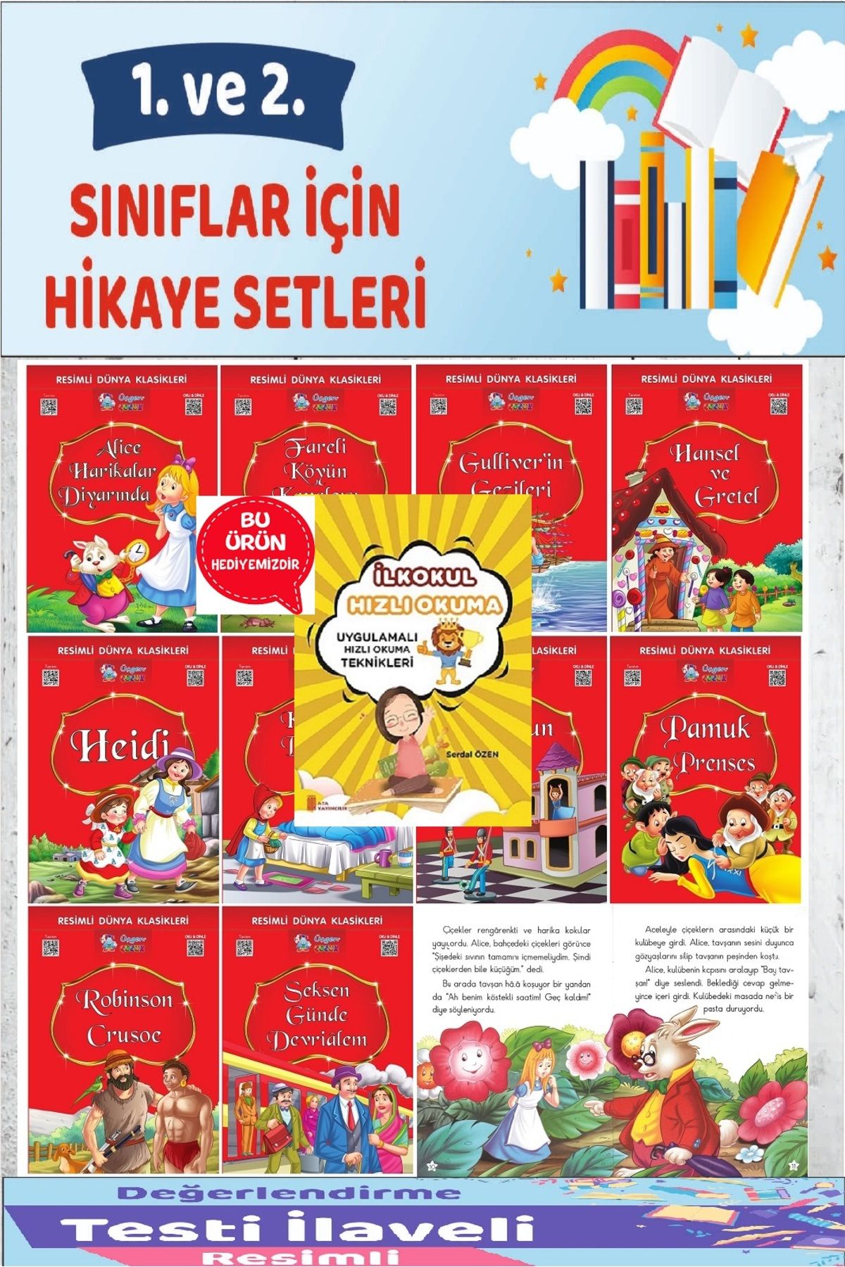 Üçgen Yayıncılık 1.ve 2.Sınıflar İçin Okumayı Sevdiren 10 lu Hikaye Seti  (Hızlı Okuma Hediyeli)