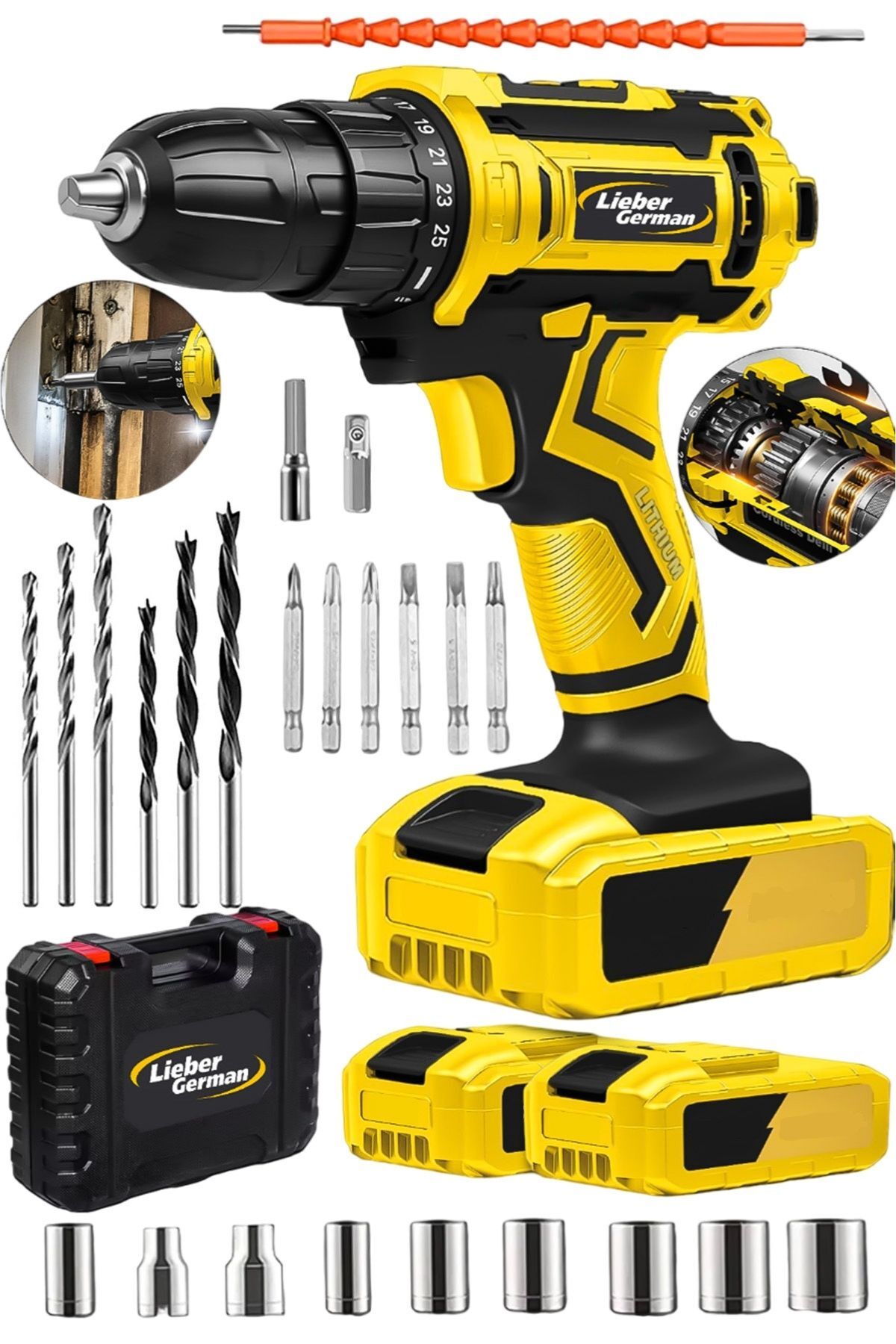 Titan Series 14.4 V 2 Ah 27-Piece Super Set 2x Cordless Professional Rechargeable Screwdriver