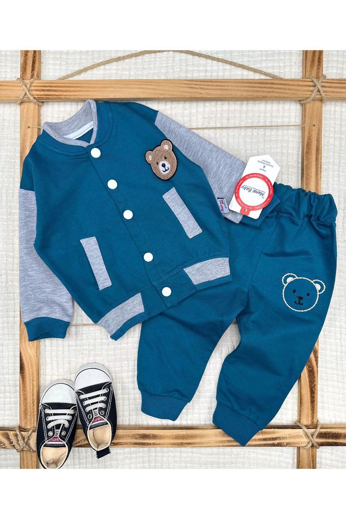 Murat Baby-Baby Boy Teddy Bear Cotton Bottom Top Set 1